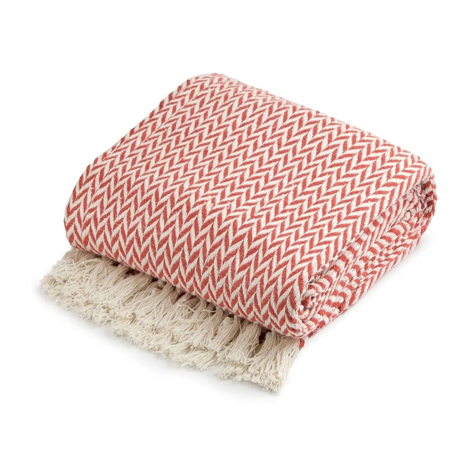 Cherokee Scandi Woven Throw - Orange, Recycled Cotton product