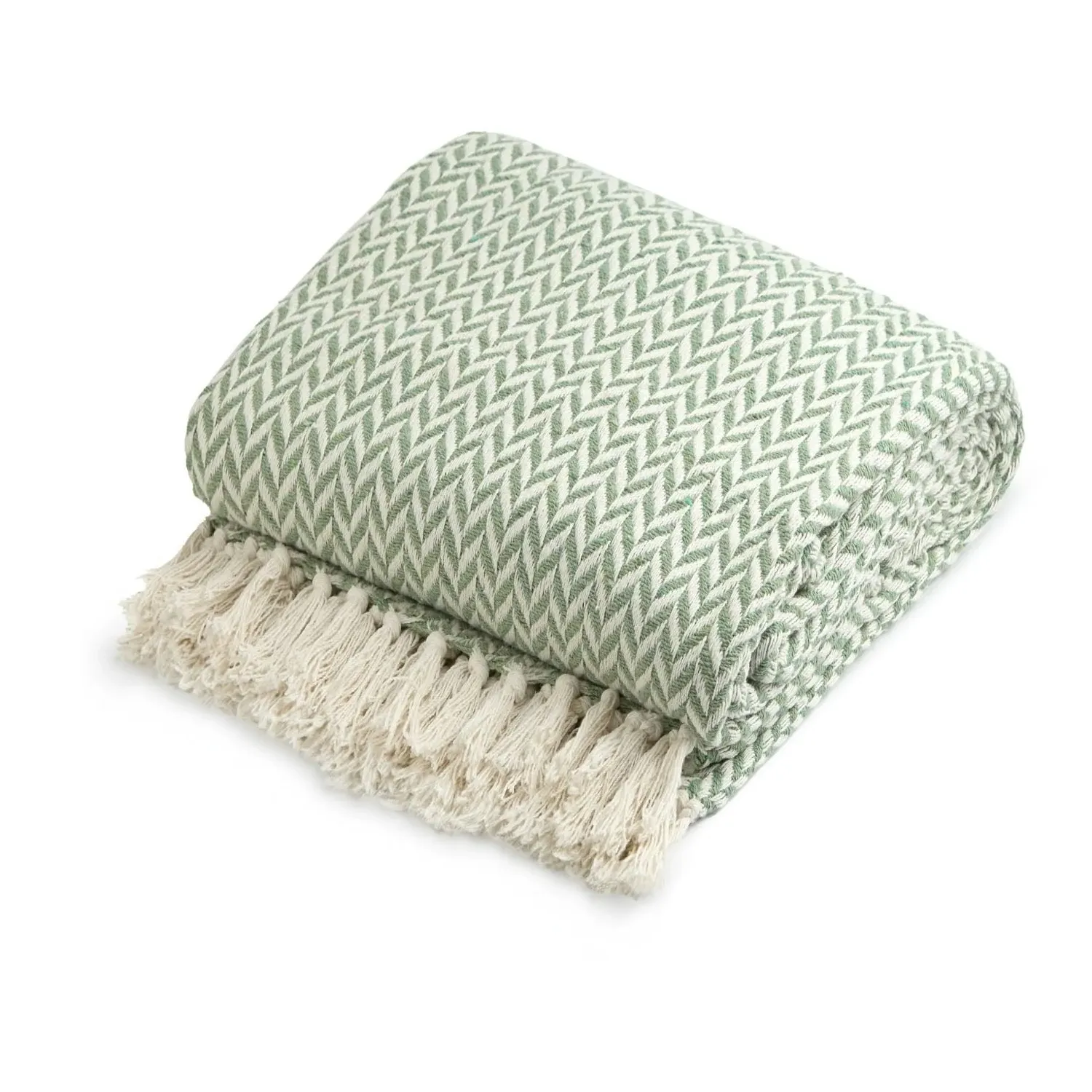 Cherokee Woven Throw - Sage Green, Recycled Cotton product