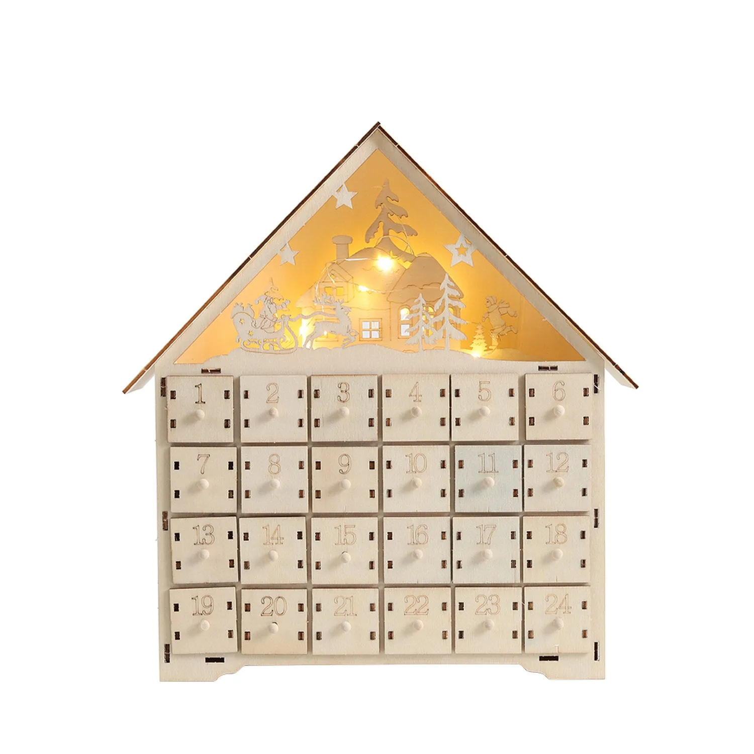 Christmas Deer Advent Calendar with Lights - Natural by Julian Charles, image 2