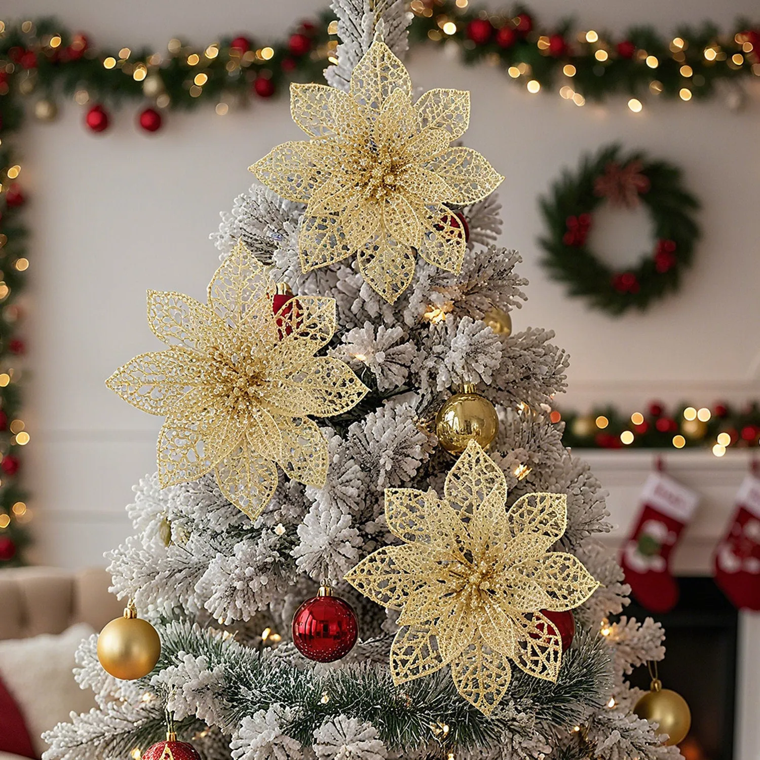 Christmas Flowers Ornament 30 Pack - Gold by Julian Charles, image 2