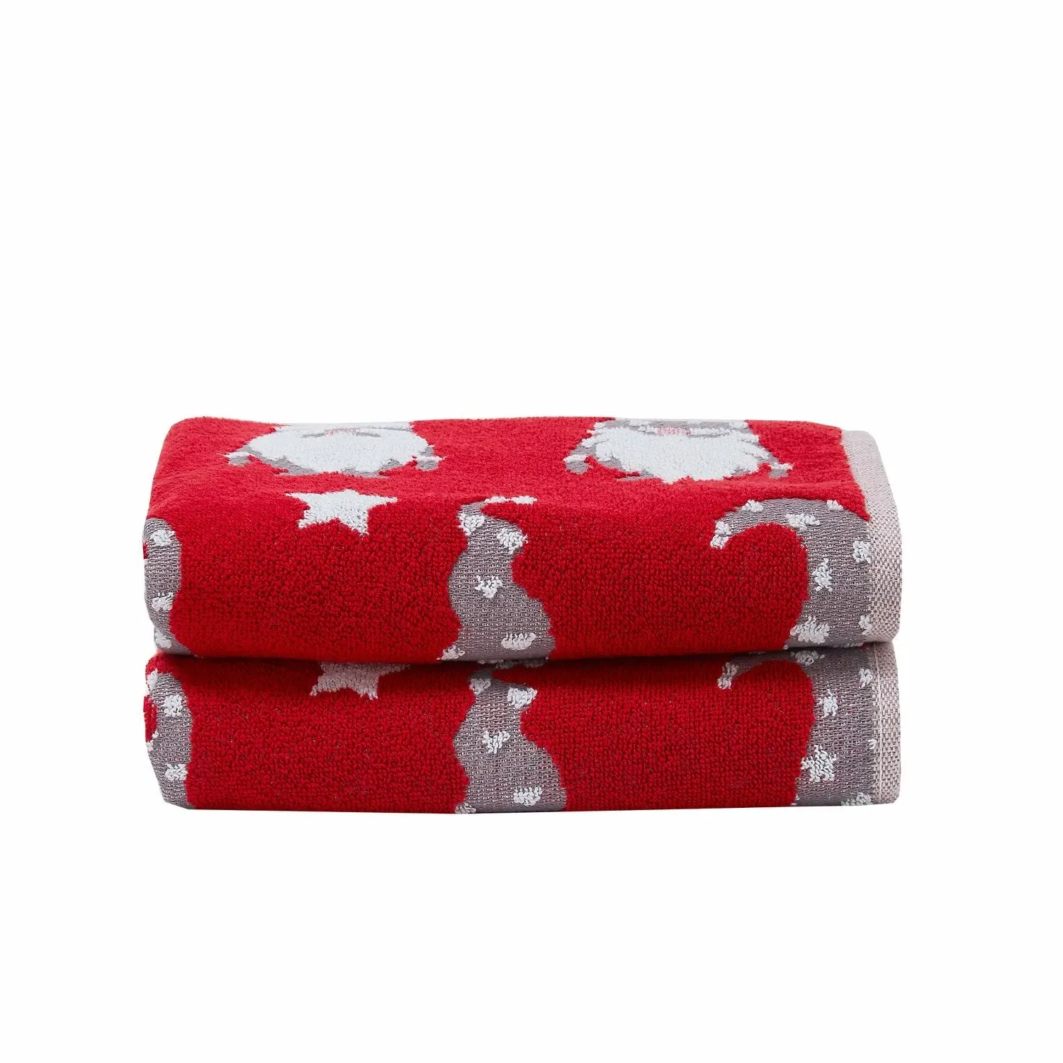 Christmas Gonk Hand Towels 2 Pack - Red, Cotton by Julian Charles, alternate view
