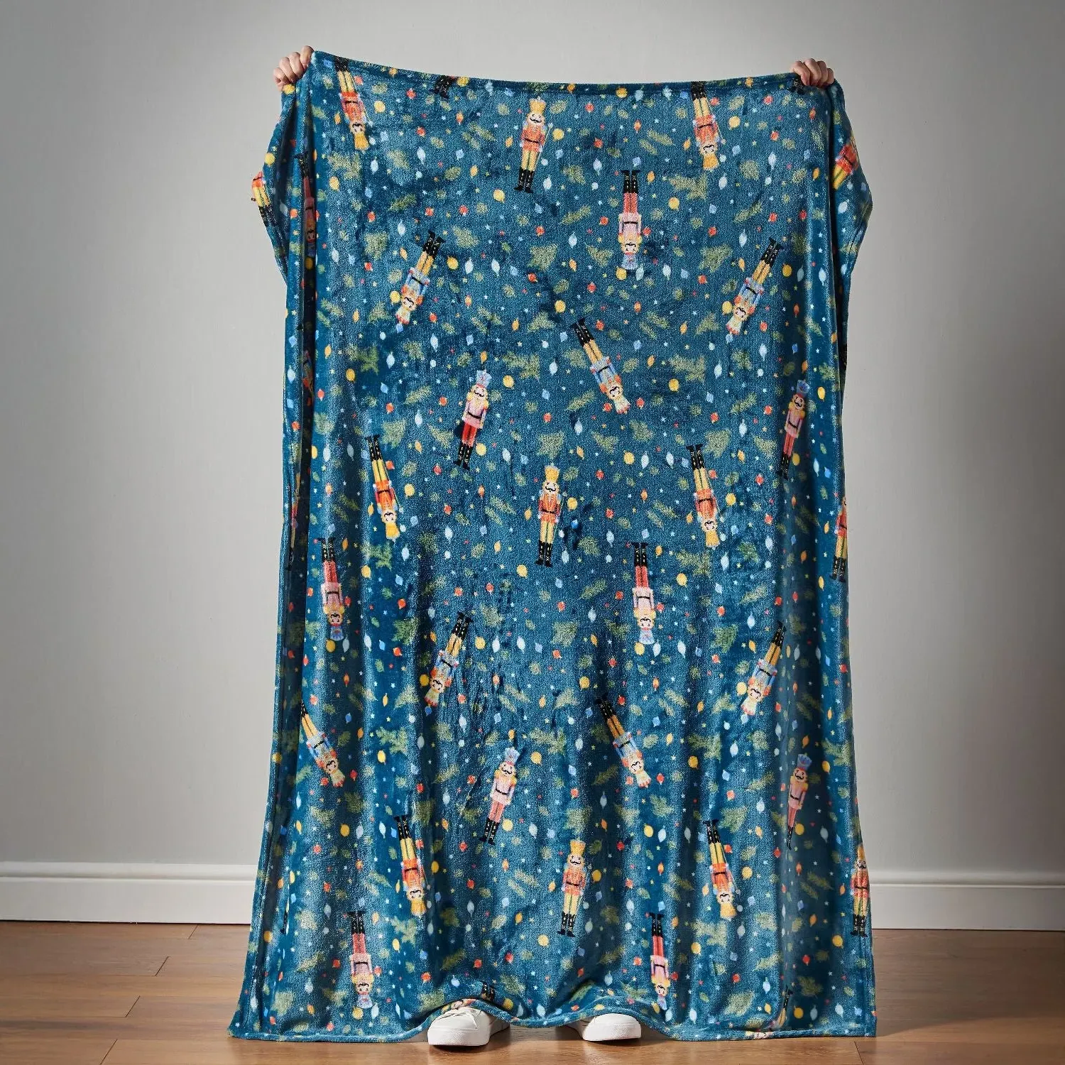 Christmas Nutcracker Fleece Throw - Green, Fleece