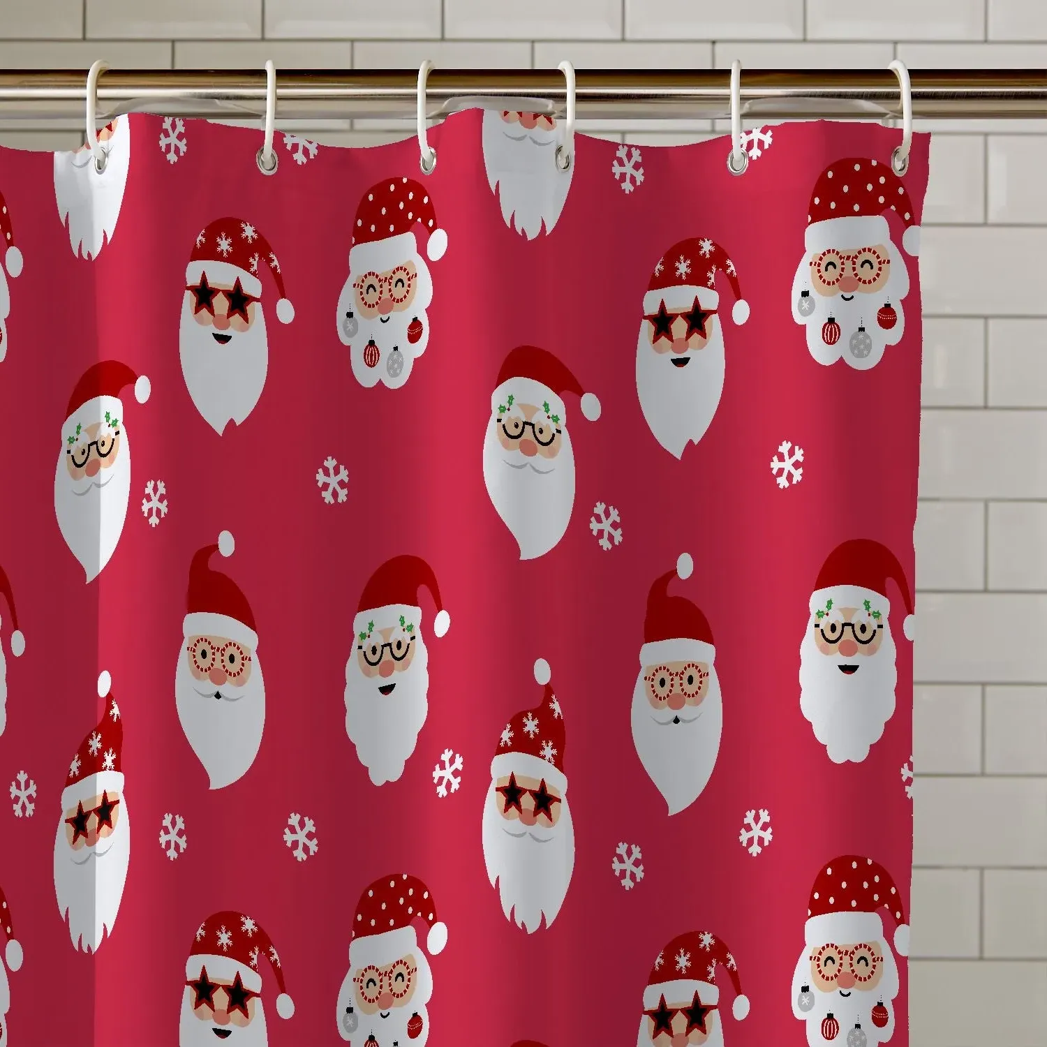 Christmas Shower Curtain - Red image
