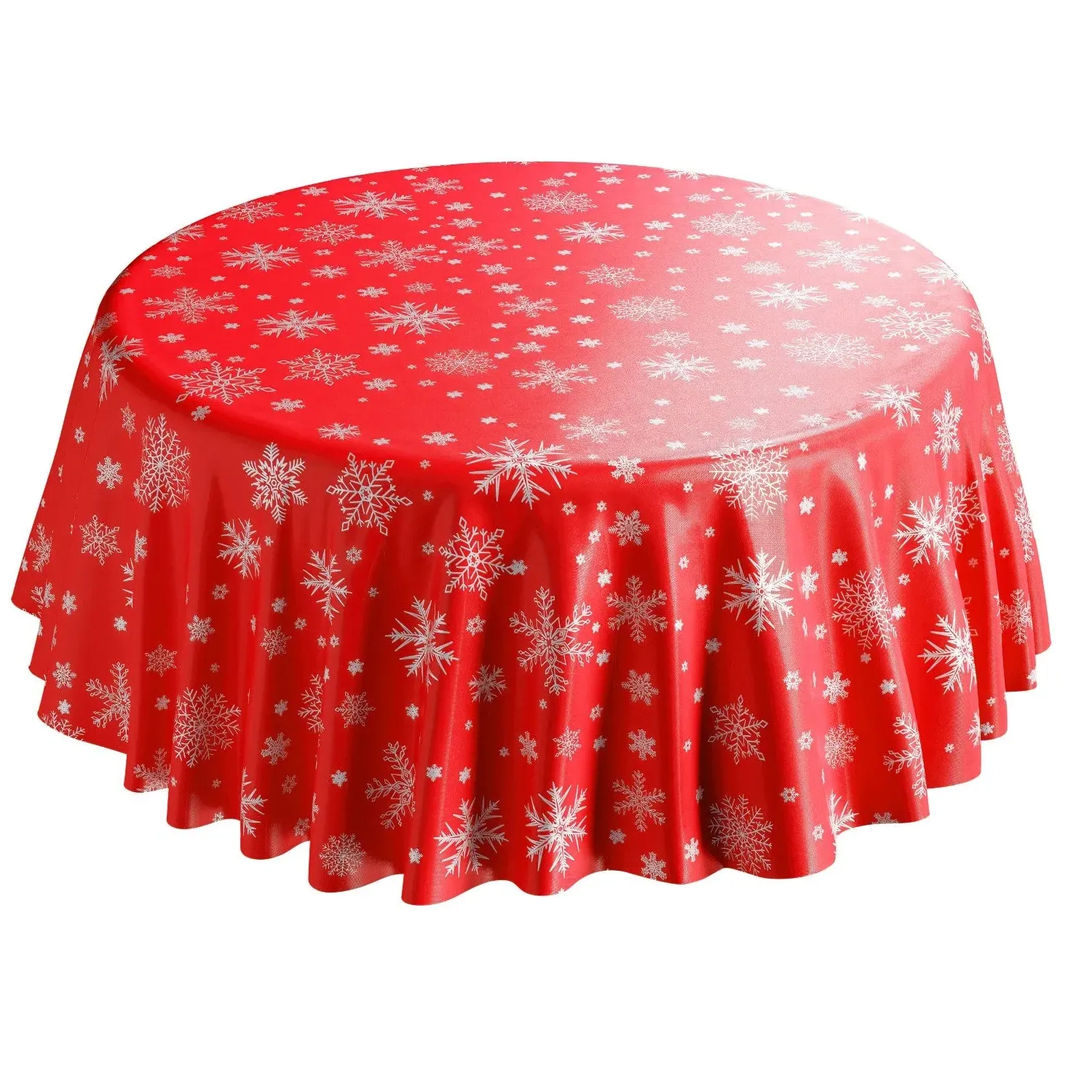 Christmas Table Cloth with Foil Print - Red