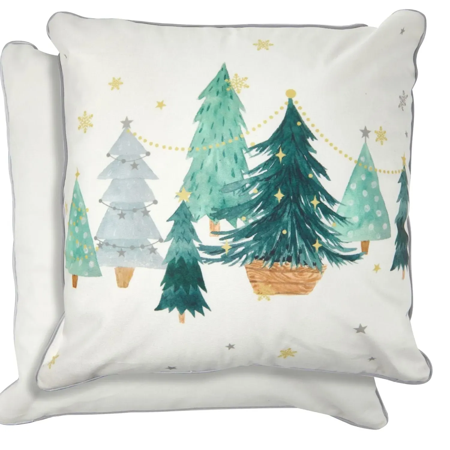 Christmas Tree Cushion Cover Pair - Multi, Velvet