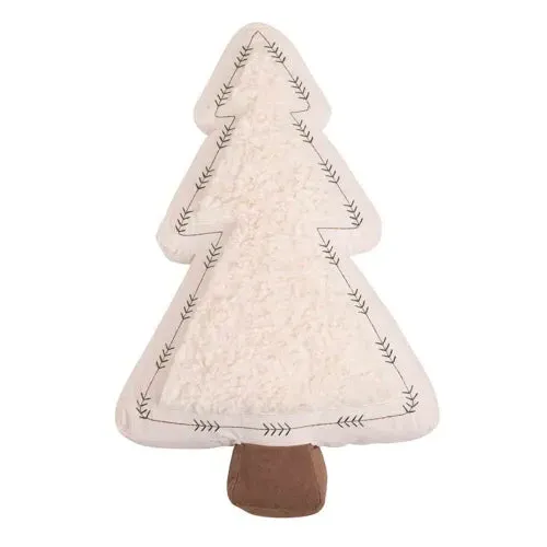 Christmas Tree Shaped Cushion - White