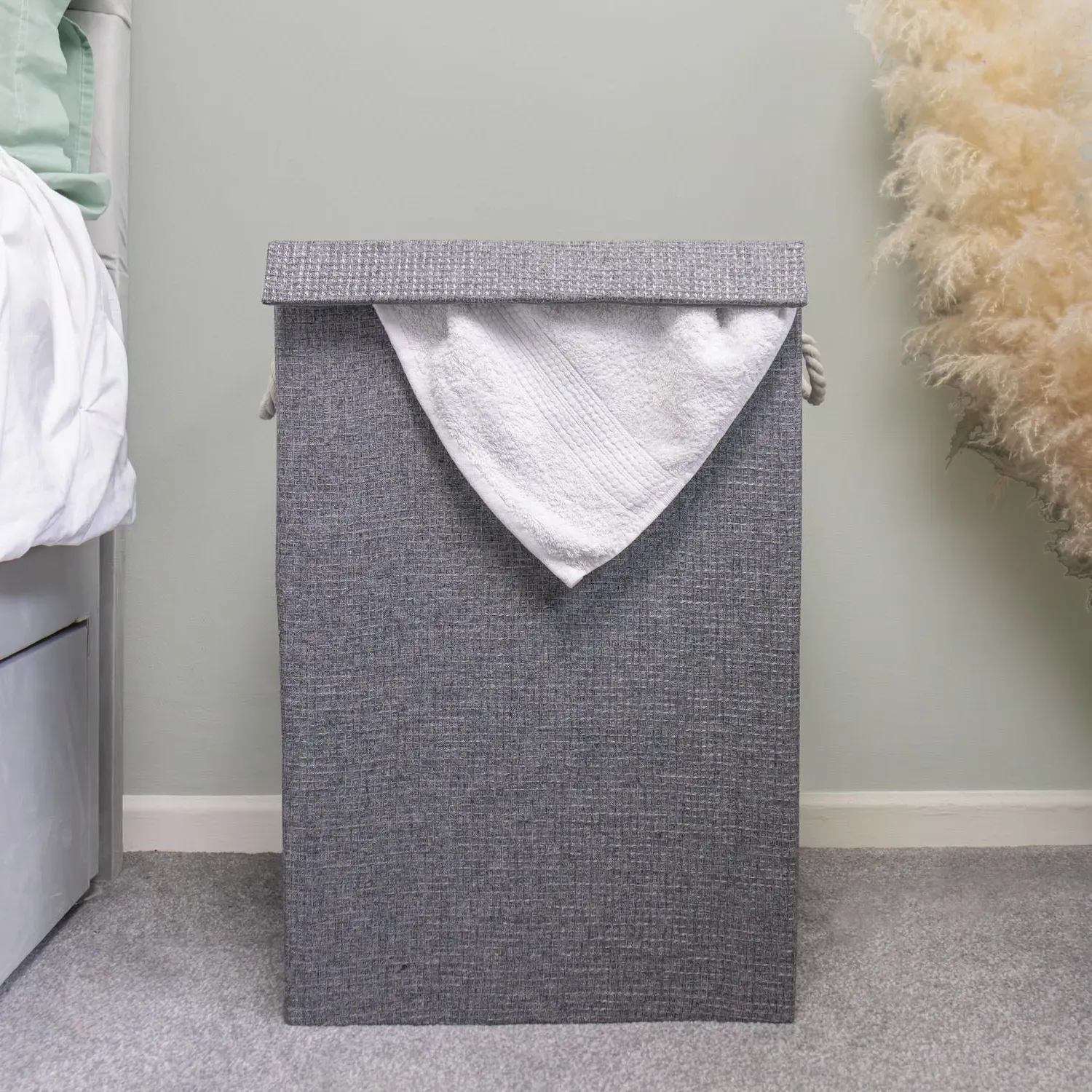 Chroma Foldable Laundry Hamper with Lid - Grey product