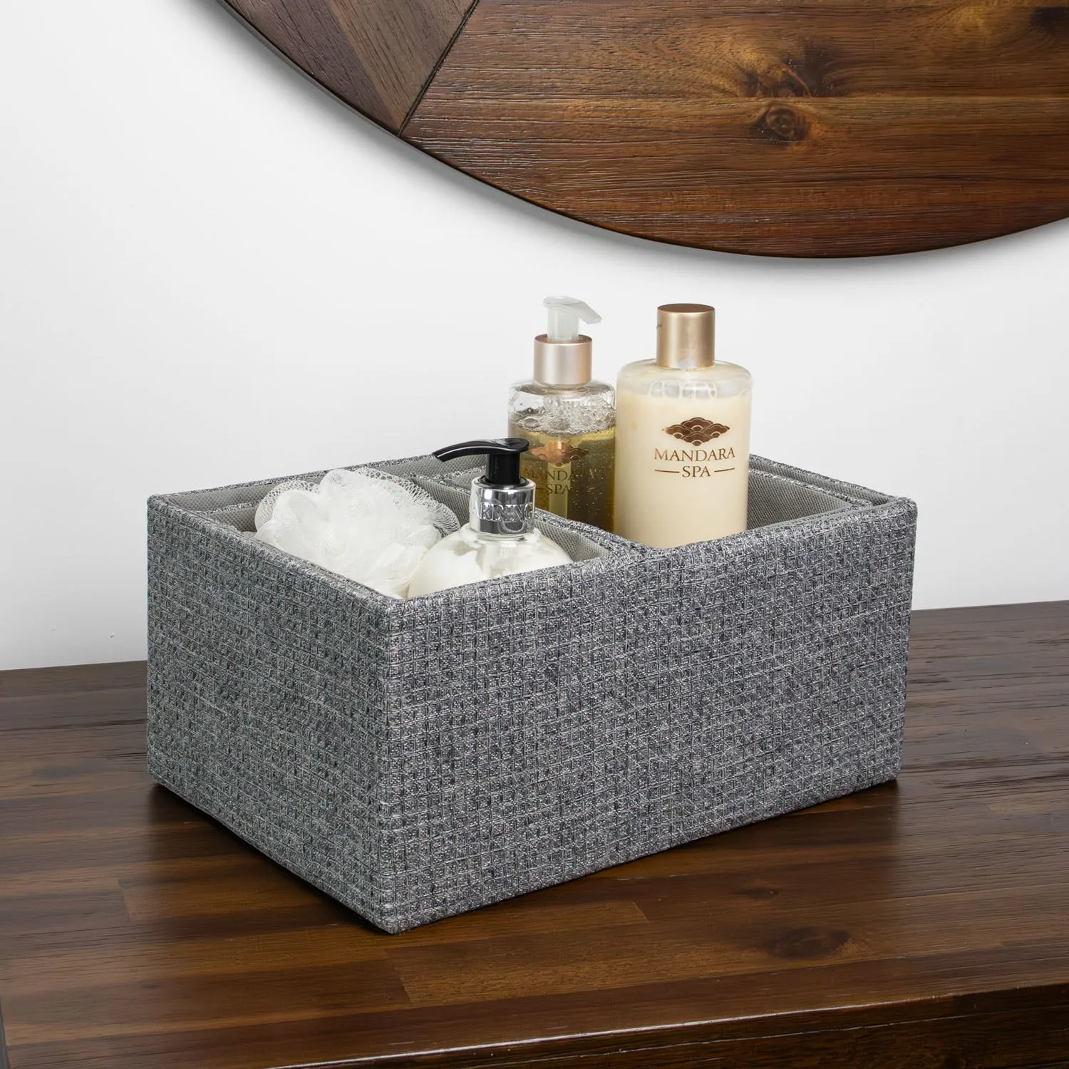 Chroma Set of 3 Rectangular Storage Baskets - Grey product