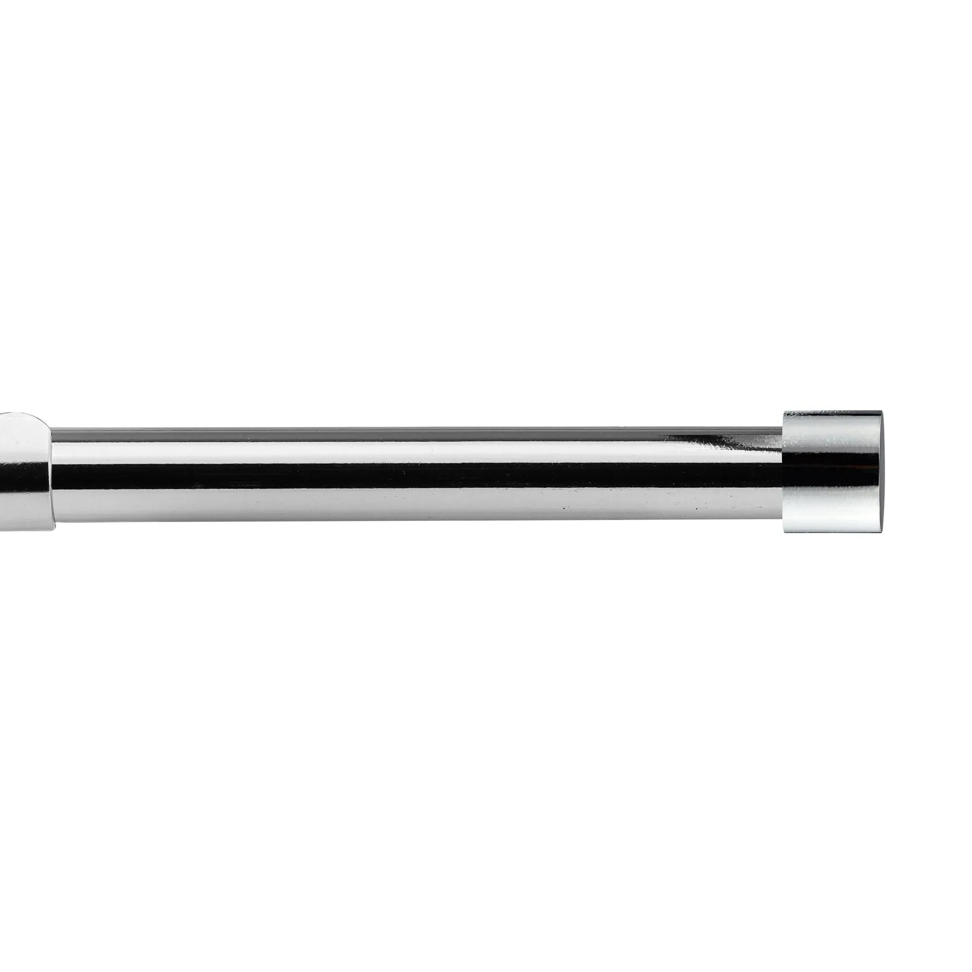 Extendable Curtain Pole Full Stop Finials - Chrome alternate view