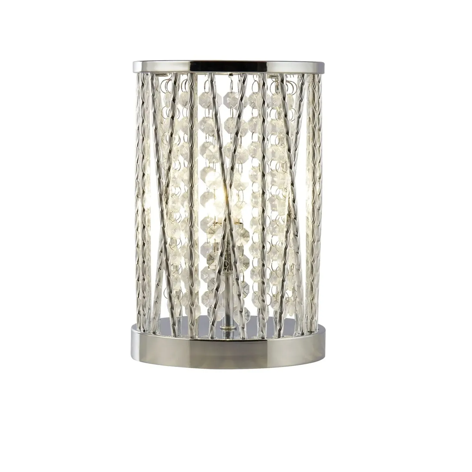 Chrome Table Lamp with Acrylic Drops - Silver product