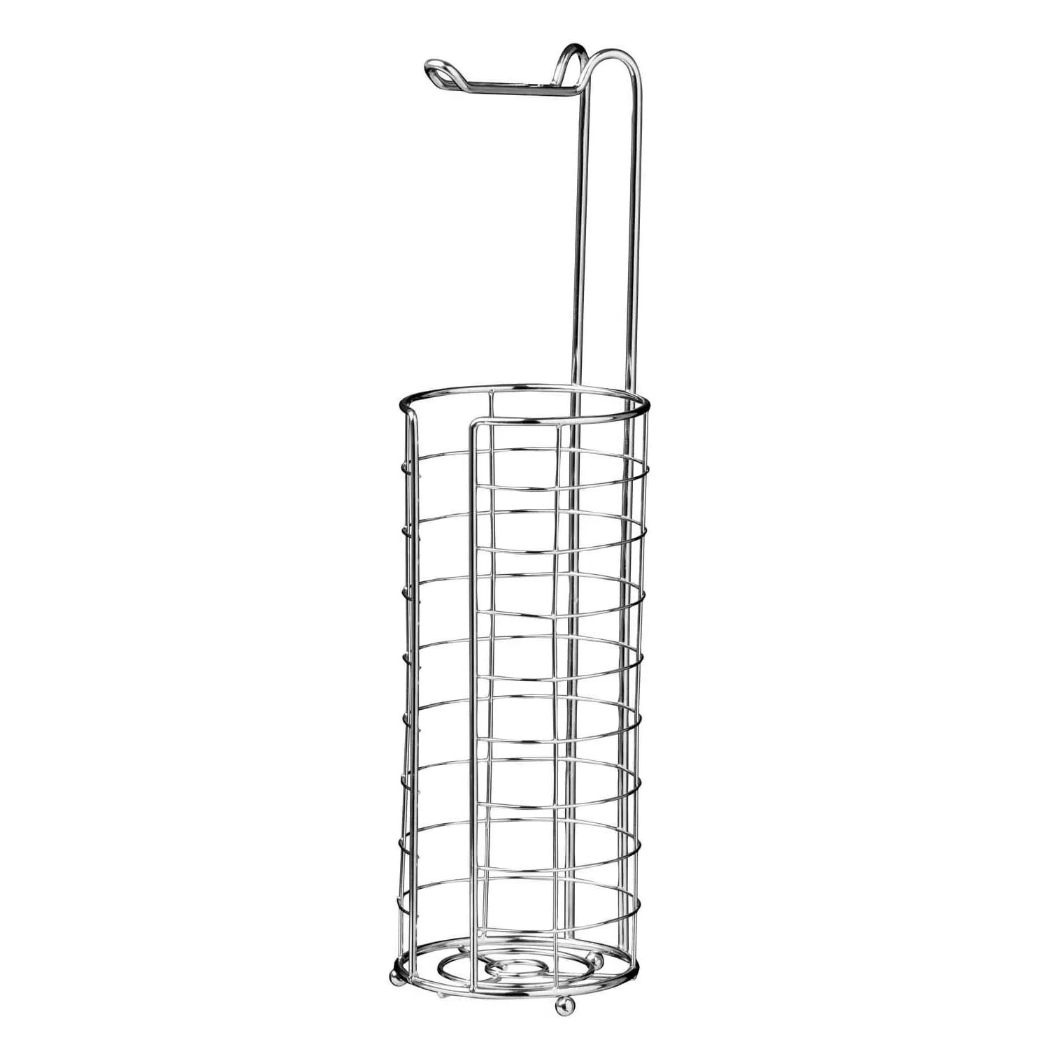 Chrome Toilet Roll Holder & Storer - Silver image