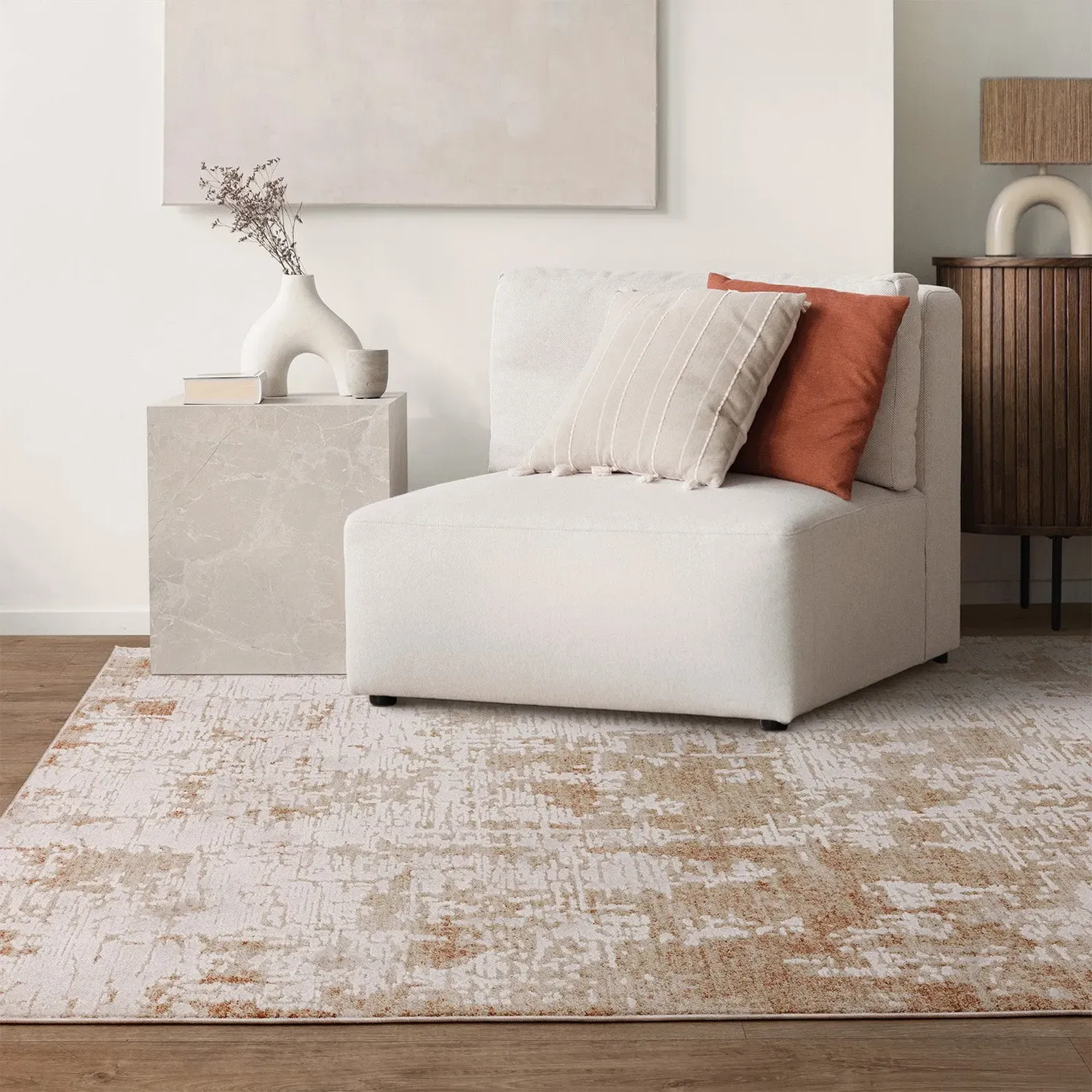 Classic Boho Rug with Raised Pile - Natural