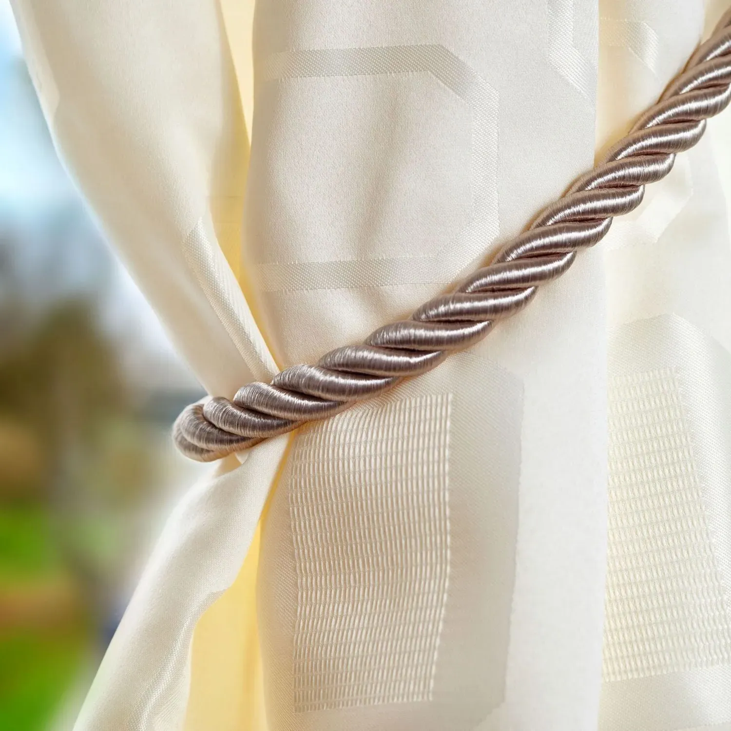 Classic Rope Curtain Tiebacks - Beige image