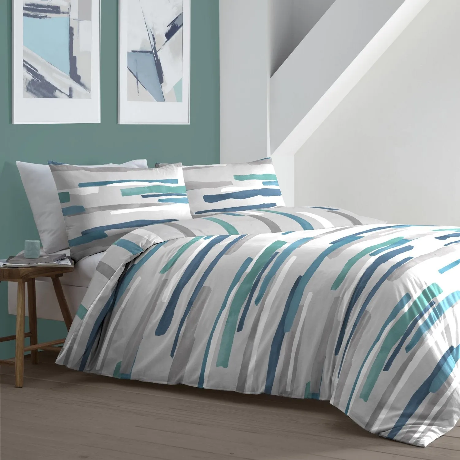 Clifton Single Duvet Set - Teal, Polycotton product