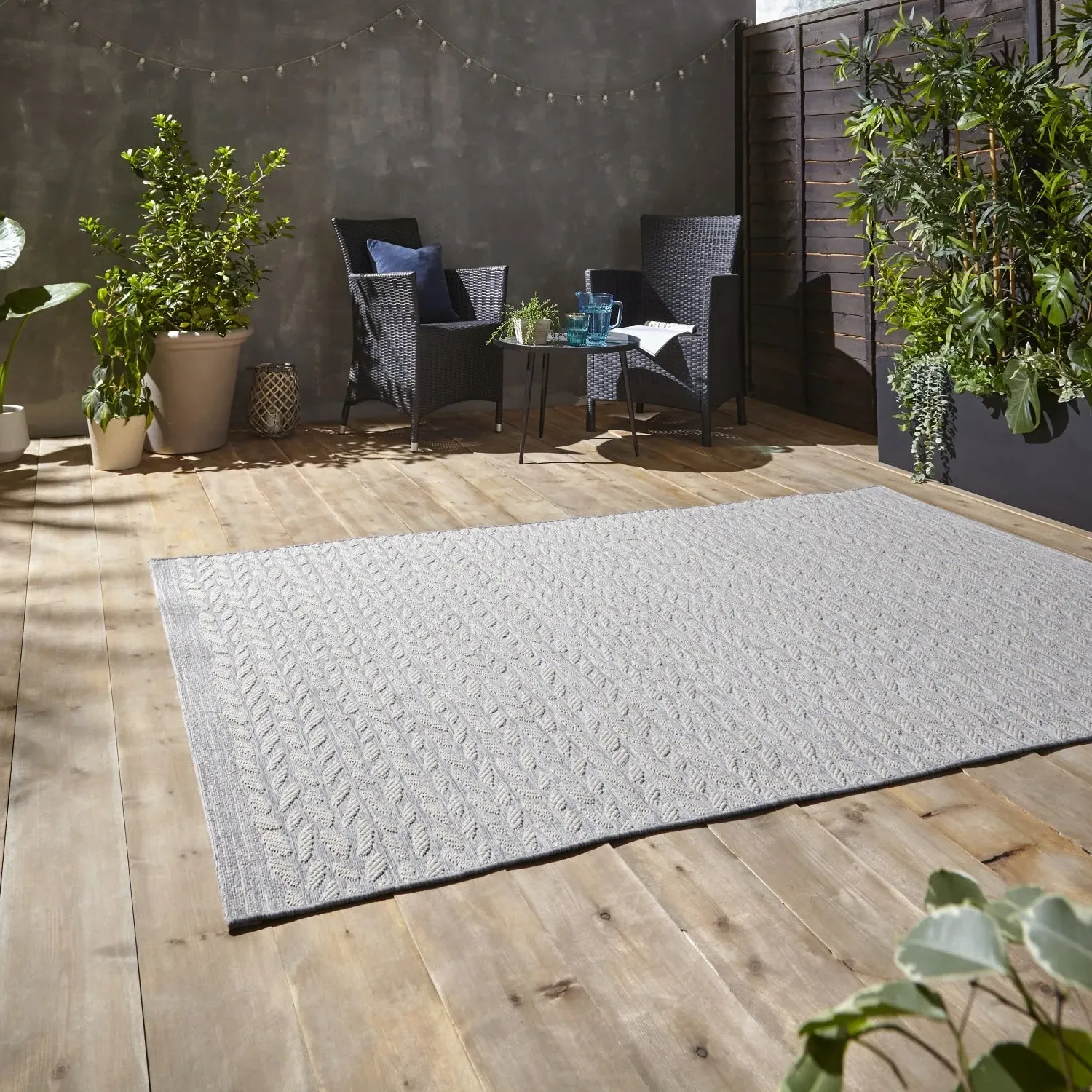 Coast Weatherproof Rug - Grey, Polypropylene