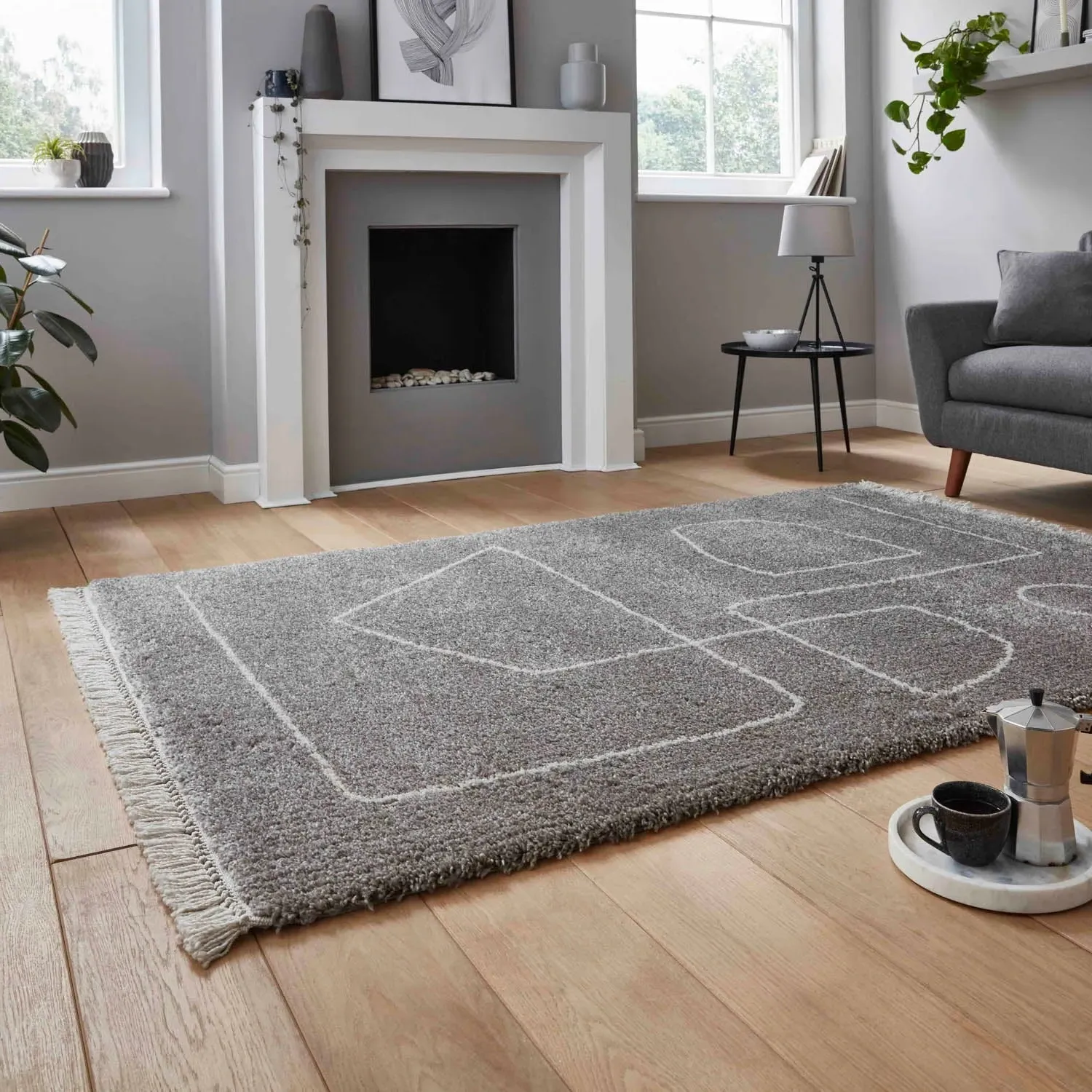 Contemporary Area Rug - Grey