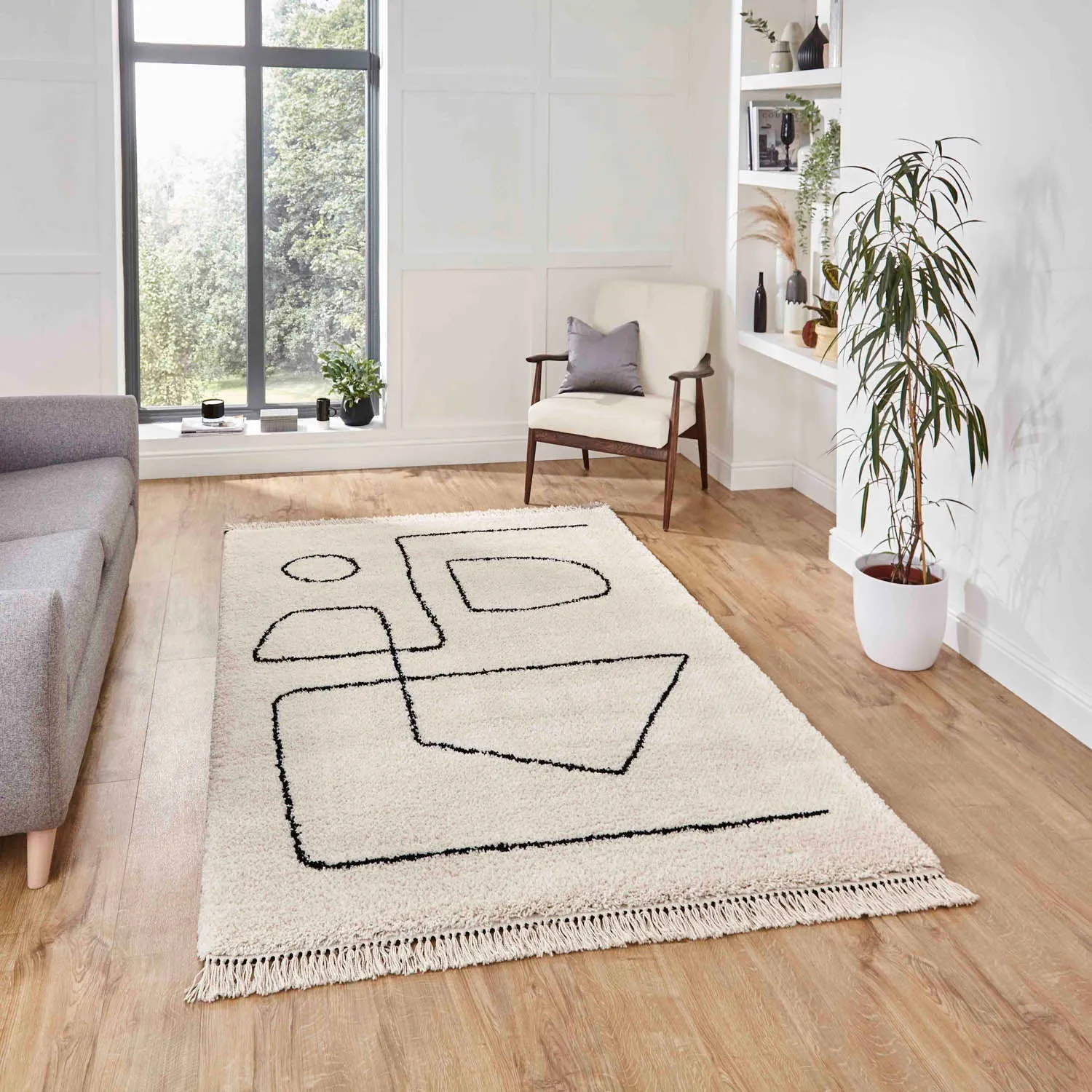 Contemporary Area Rug - White