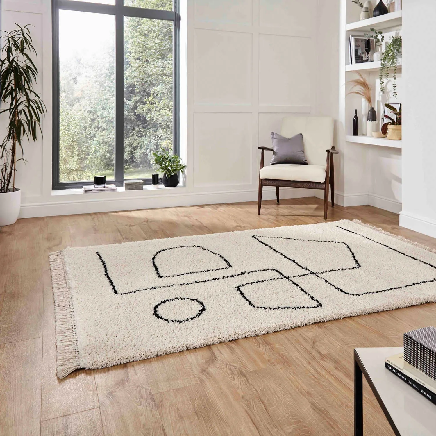 Contemporary Area Rug - White