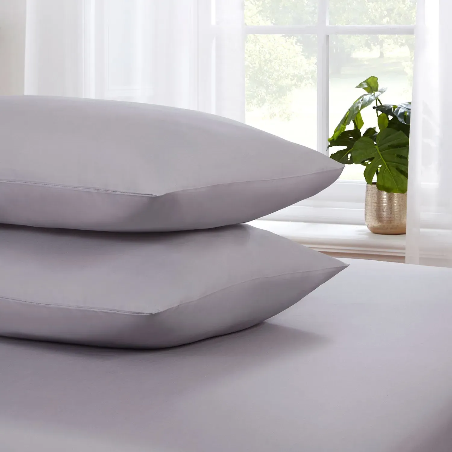 Cool Comfort Housewife Pillowcases Pair - Grey, Cotton Lyocell product