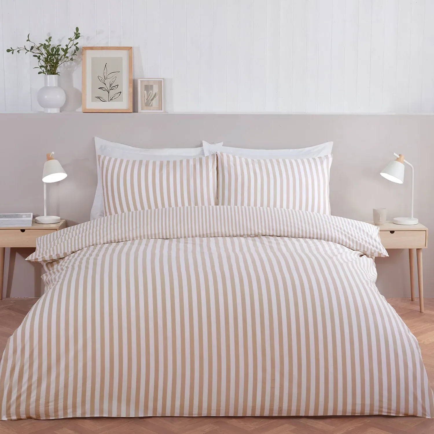 Cool Comfort Single Stripe Duvet Set - Natural, Cotton Lyocell product