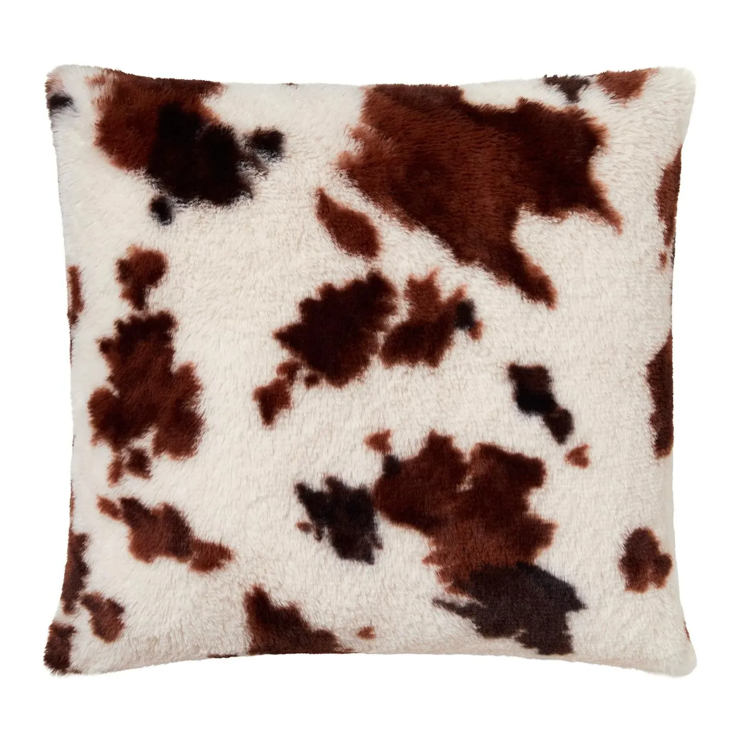 Cow Print Faux Fur Cushion - Brown by Julian Charles