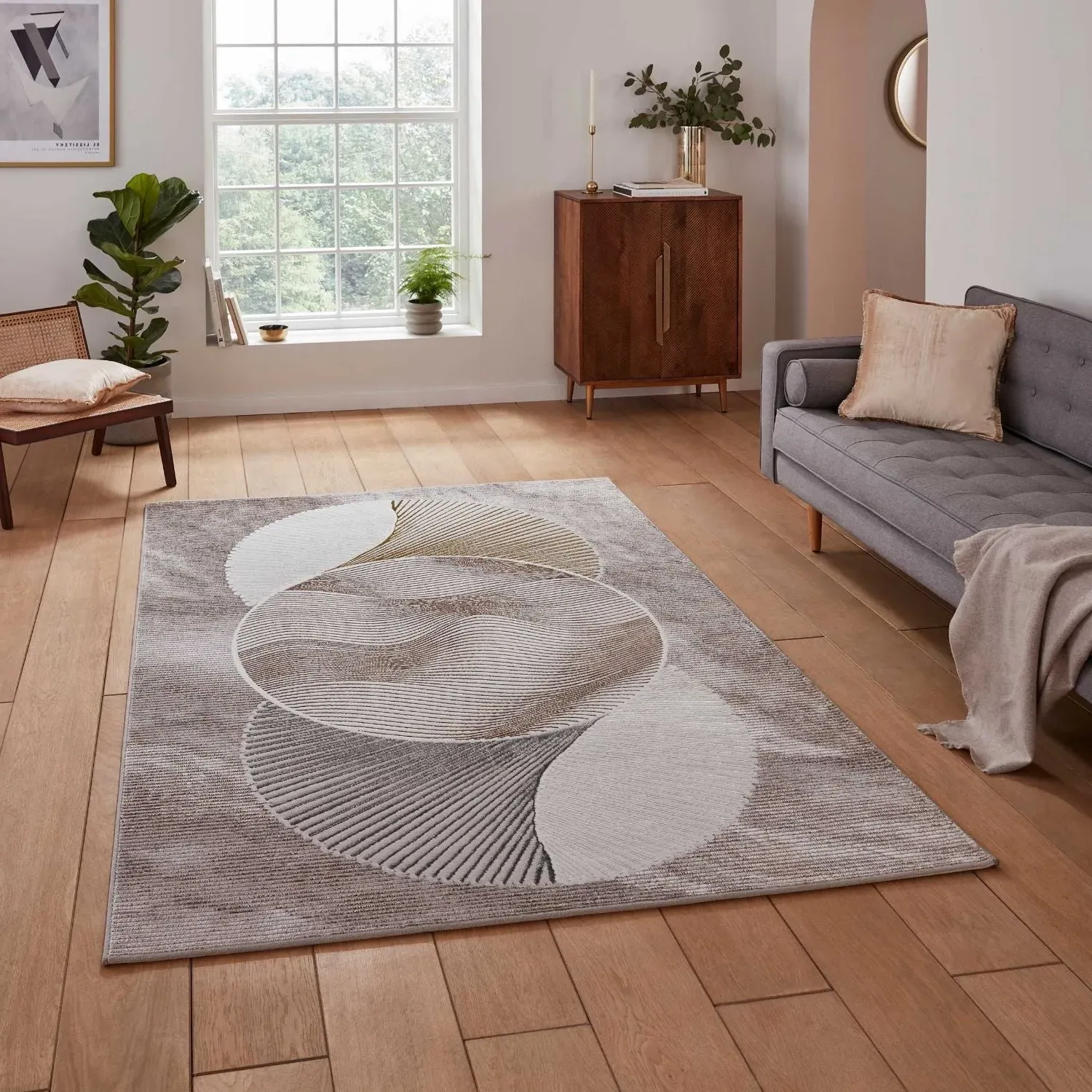 Geometric Rug Multi-Textured - Beige, Polypropylene product
