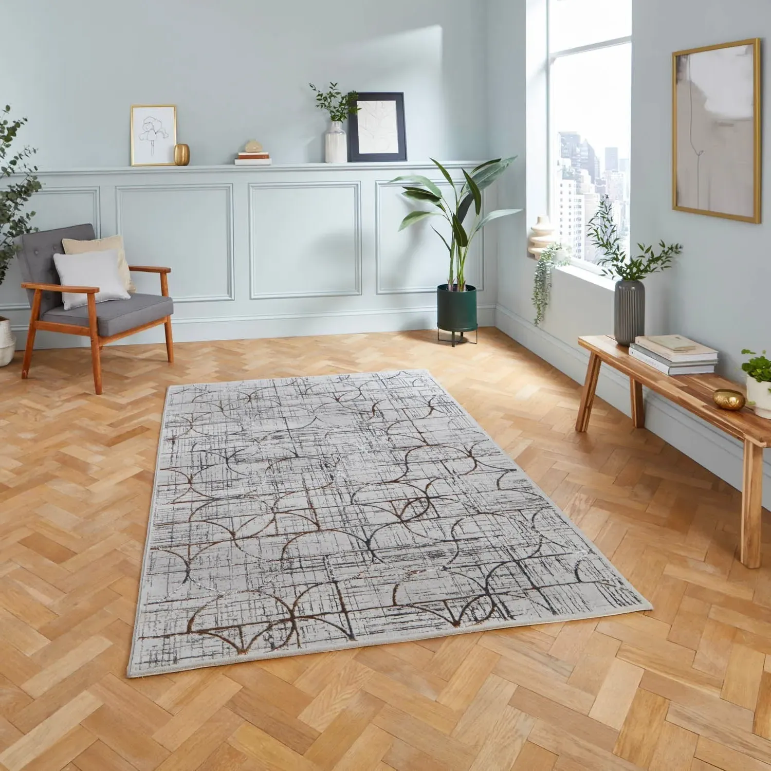 120x170cm Area Rug with Metallic - Grey product
