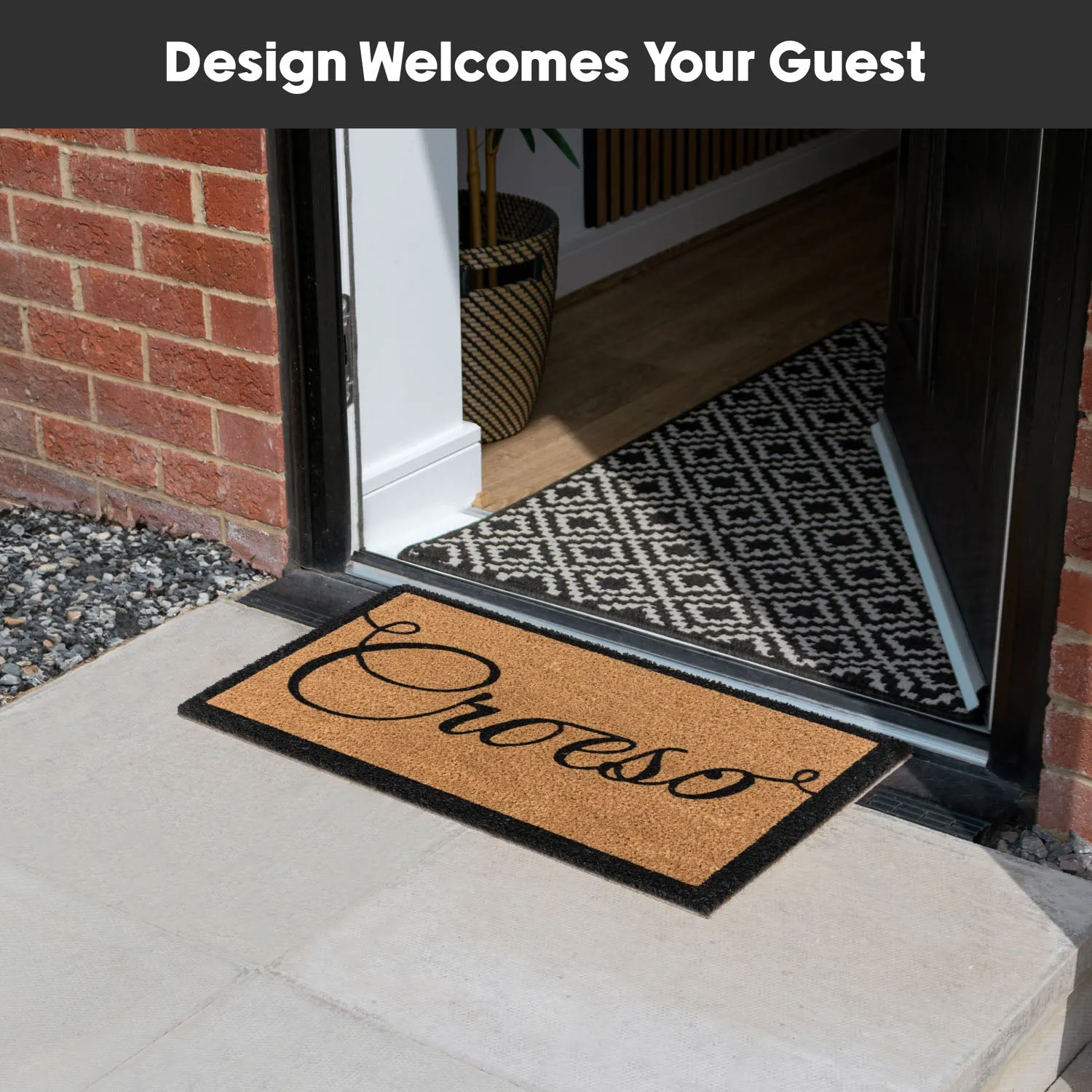 Croeso Latex Backed Coir Entrance Doormat - Brown alternate view