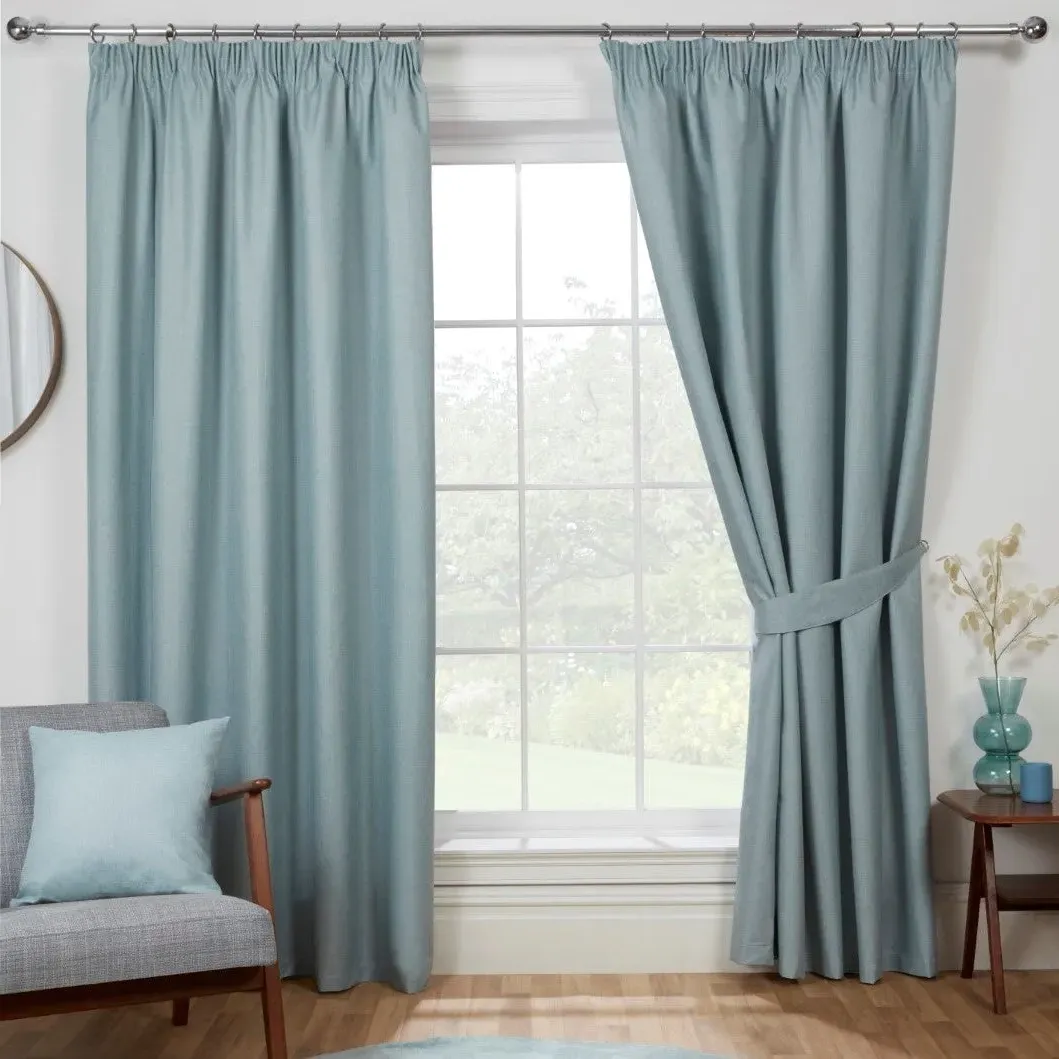 Curtain Tie Backs with Slub Texture - Duck Egg image