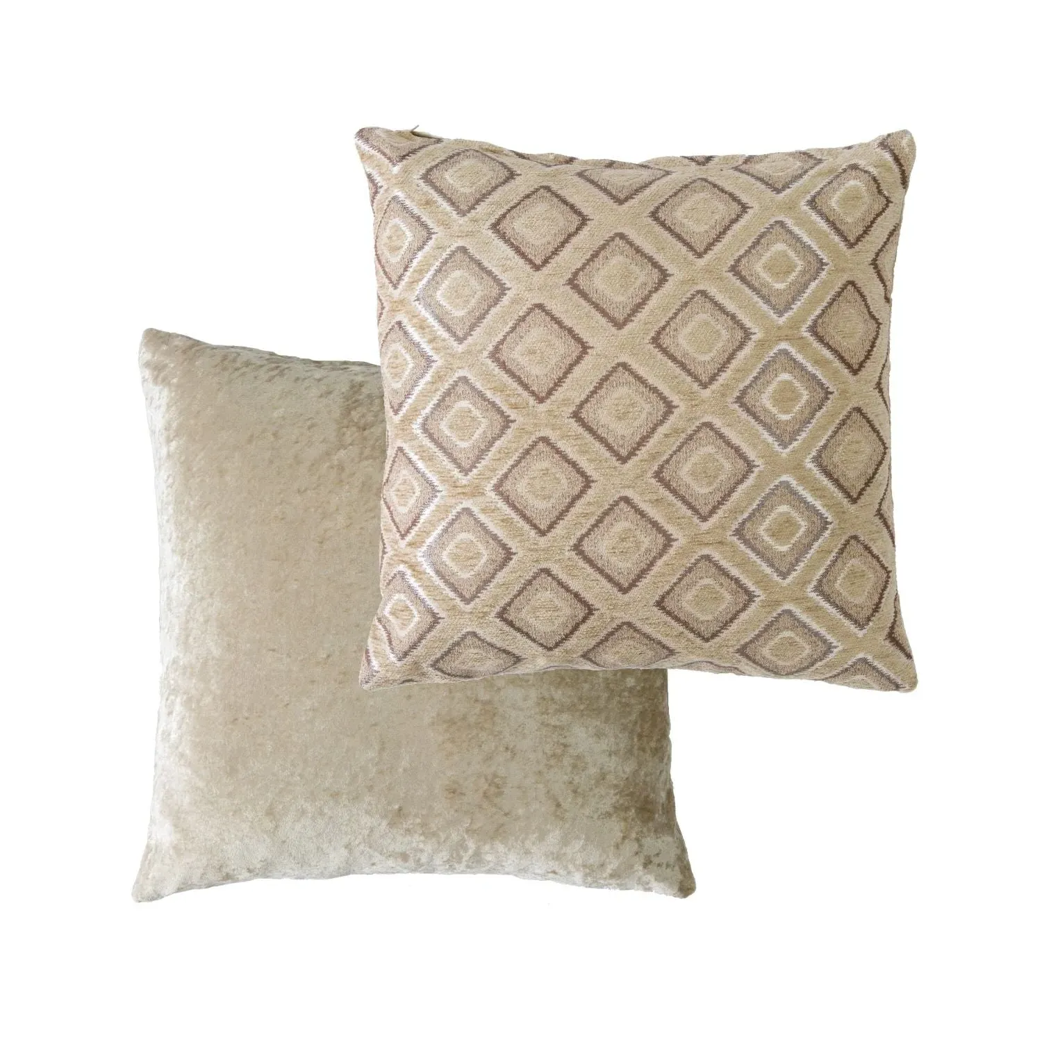 Cushion Cover Pair Geometric Jacquard - Beige