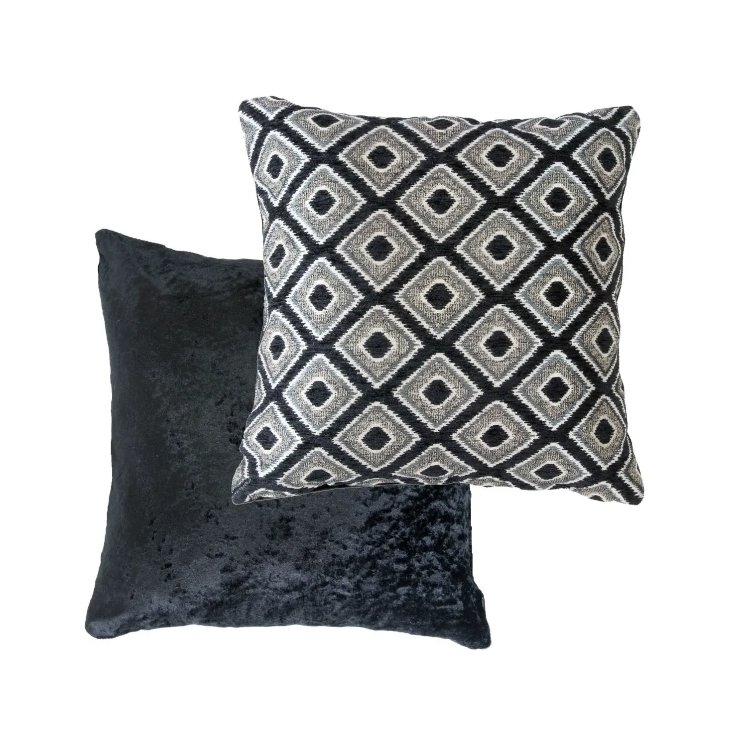 Cushion Cover Pair Geometric Jacquard - Black
