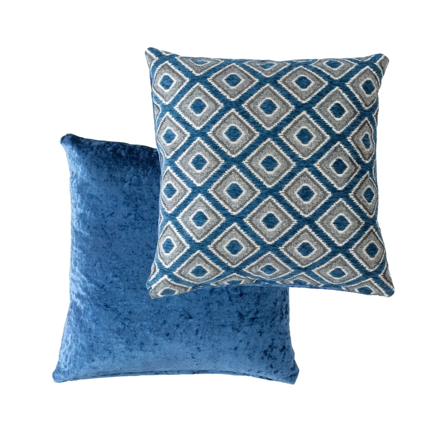 Cushion Cover Pair Geometric Jacquard - Navy