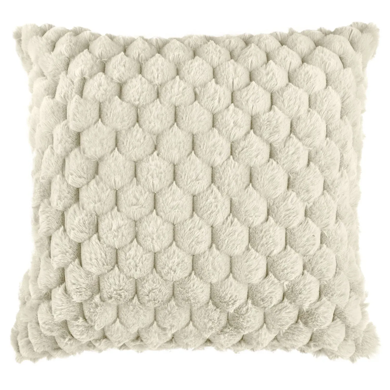 Cushion Cover Pair with Faux Fur - Cream
