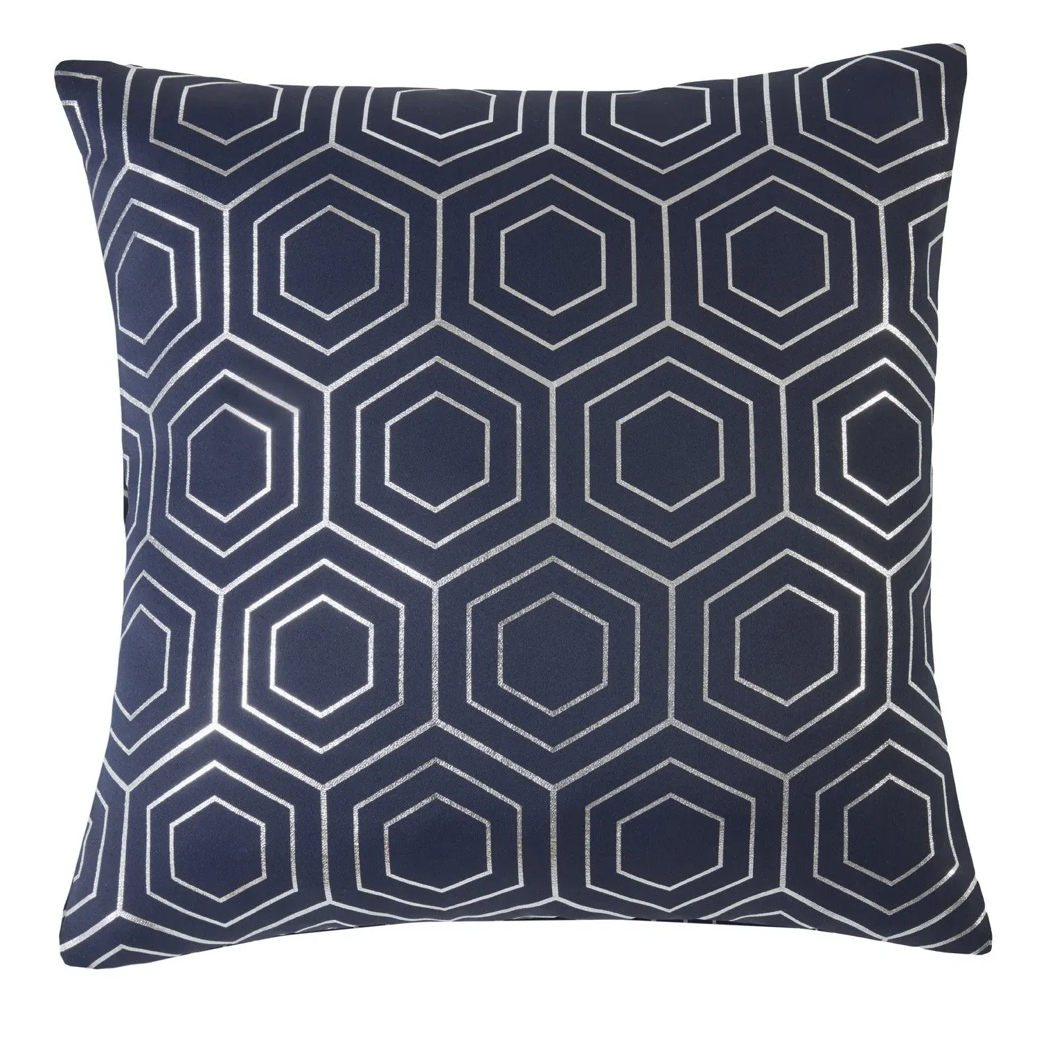 Cushion Cover Pair with Geometric Design - Blue, Velvet