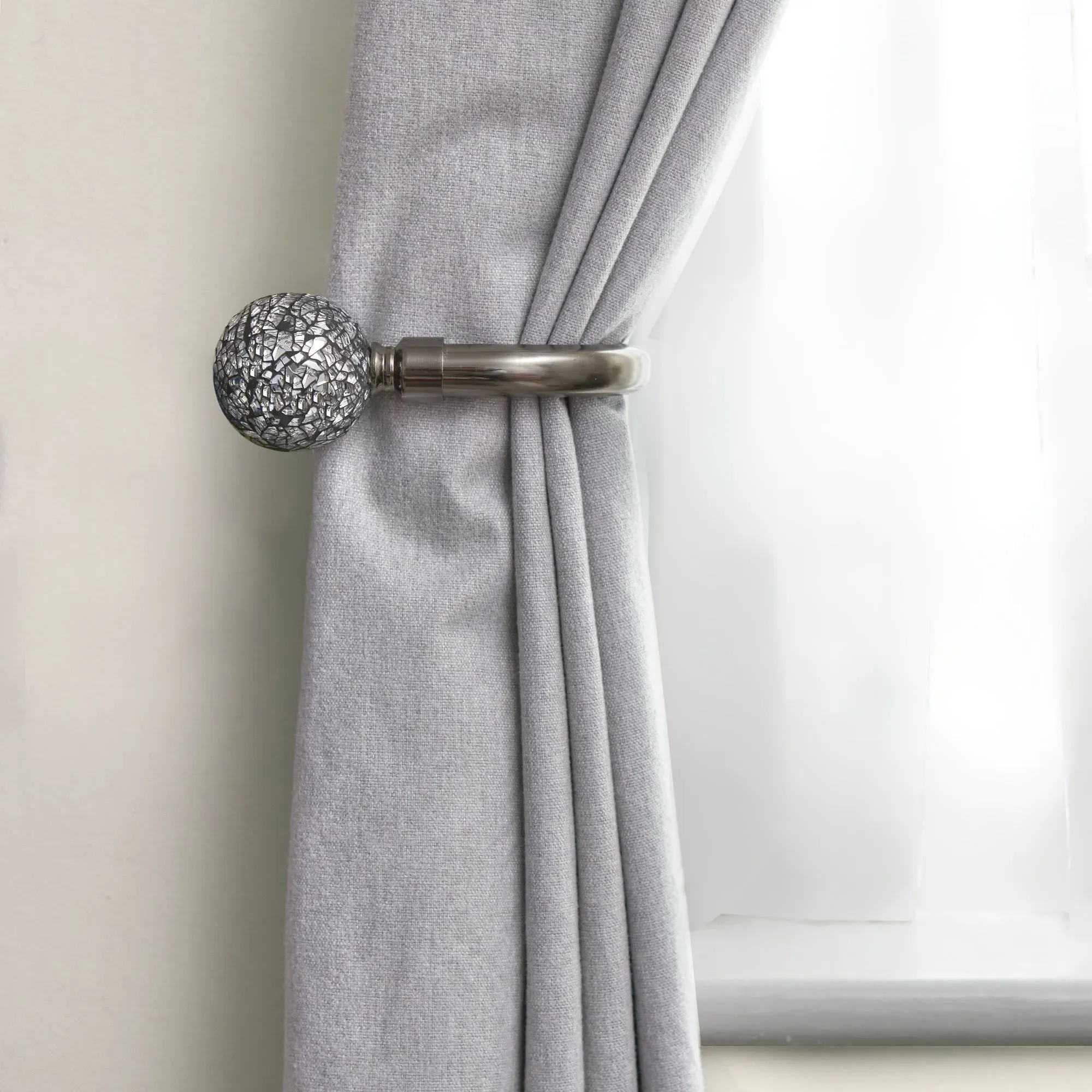 Cut Glass Curtain Holdbacks Pair - Black product