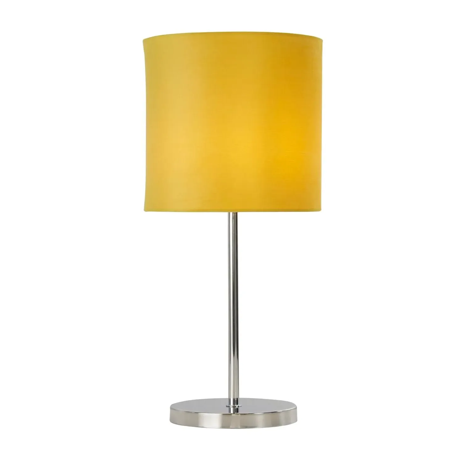 Cylindrical Table Lamp - Yellow, Velvet