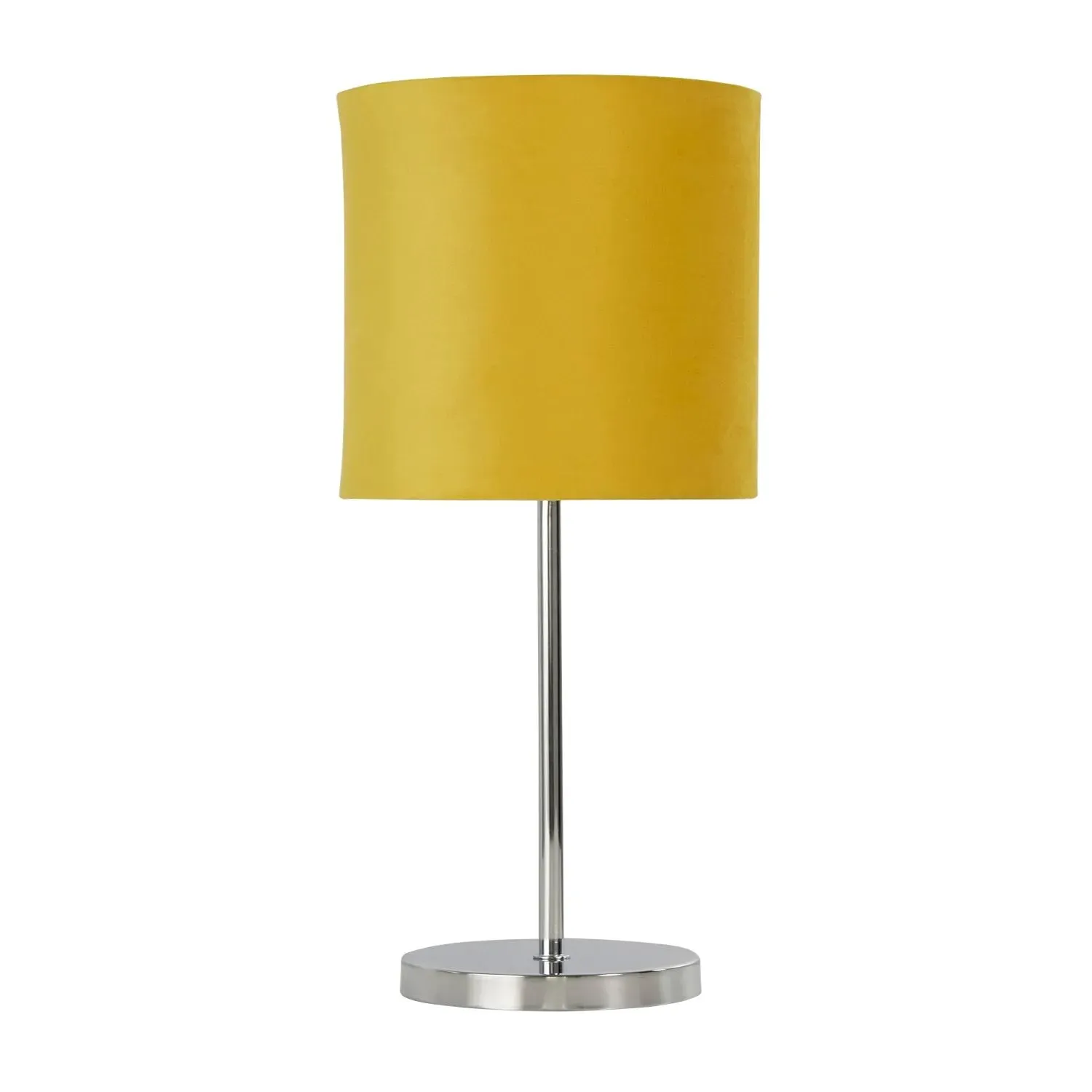 Cylindrical Table Lamp - Yellow, Velvet image