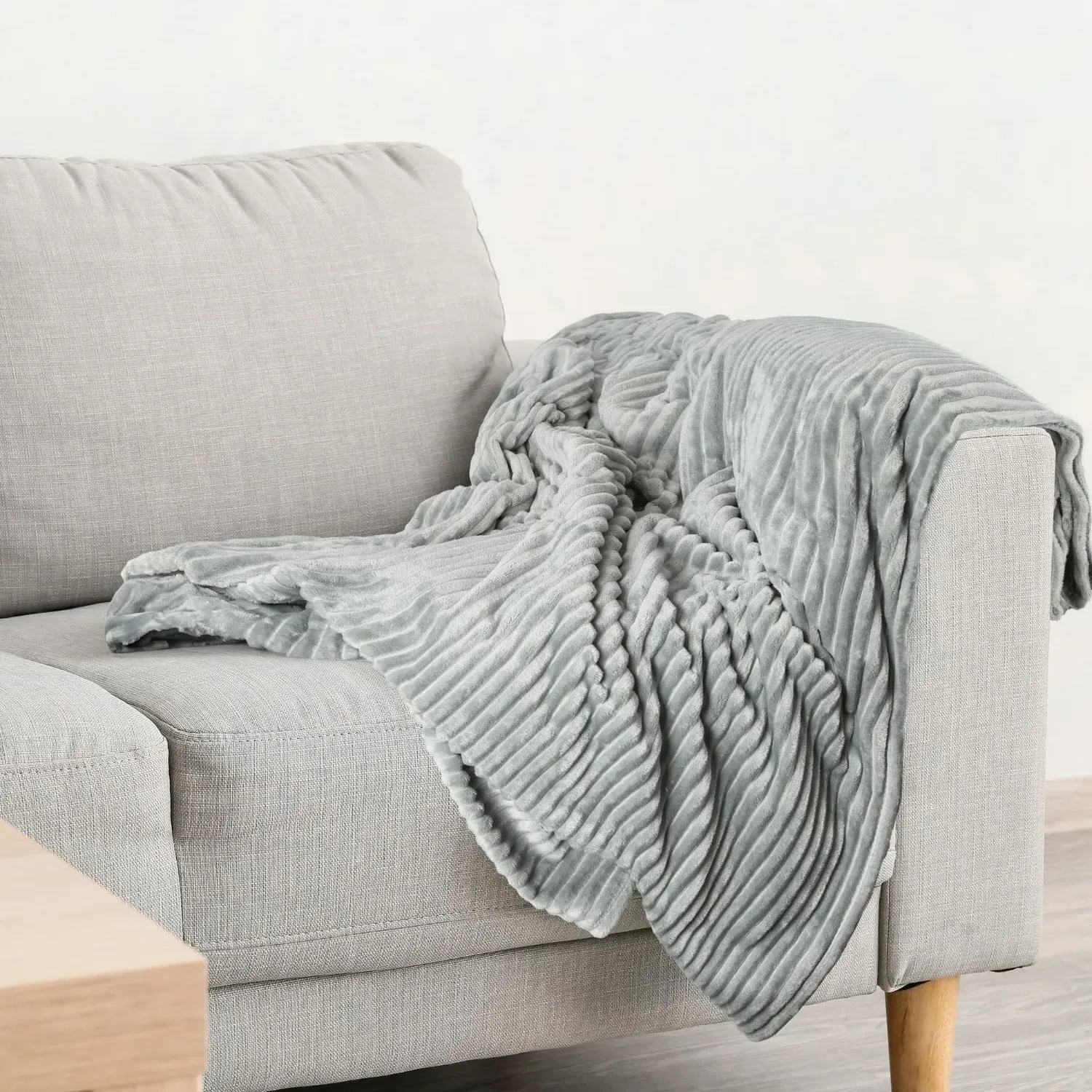 Dakota Fleece Soft Blanket Throw - Grey alternate view