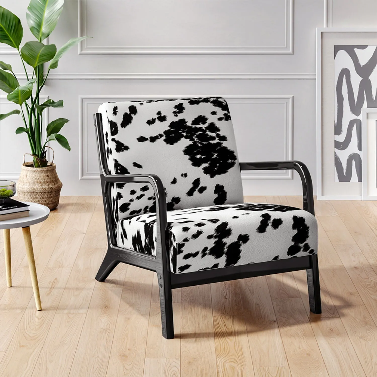 Dalmatian Spotted Armchair - Black & White, Velvet product