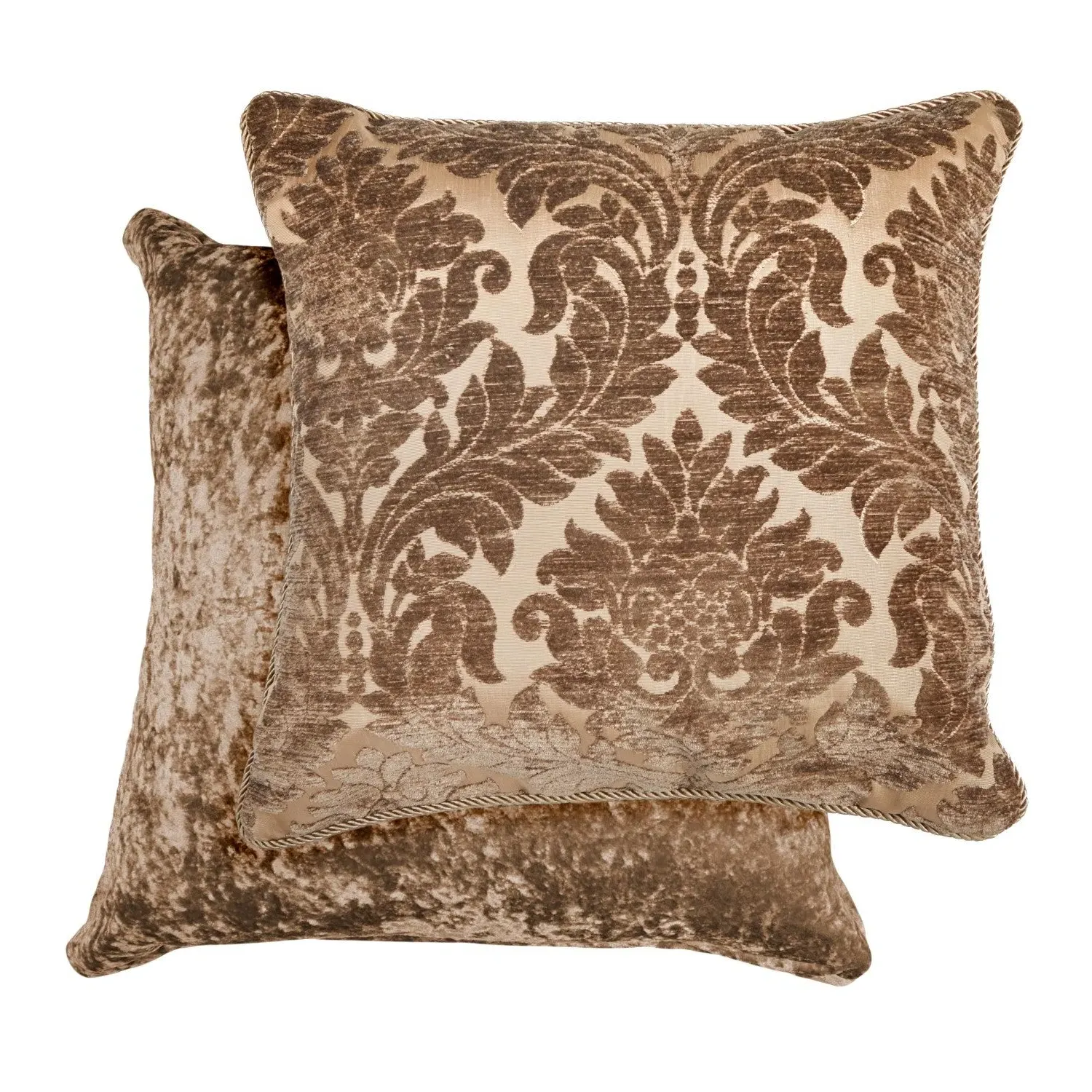 Cushion Cover Pair with Damask - Brown, Chenille product