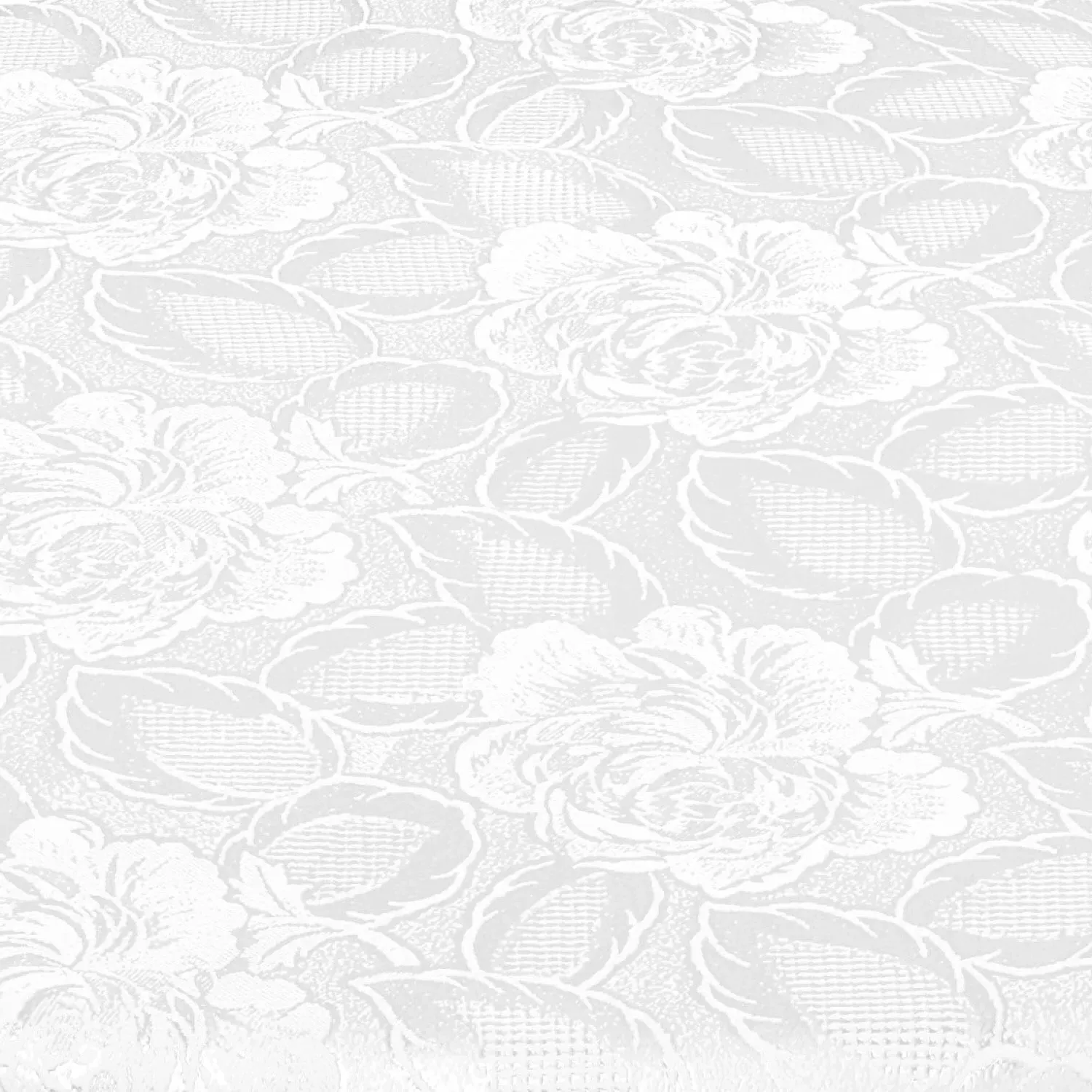 Damask Rose Square Jacquard Tablecloth - White, Polyester alternate view