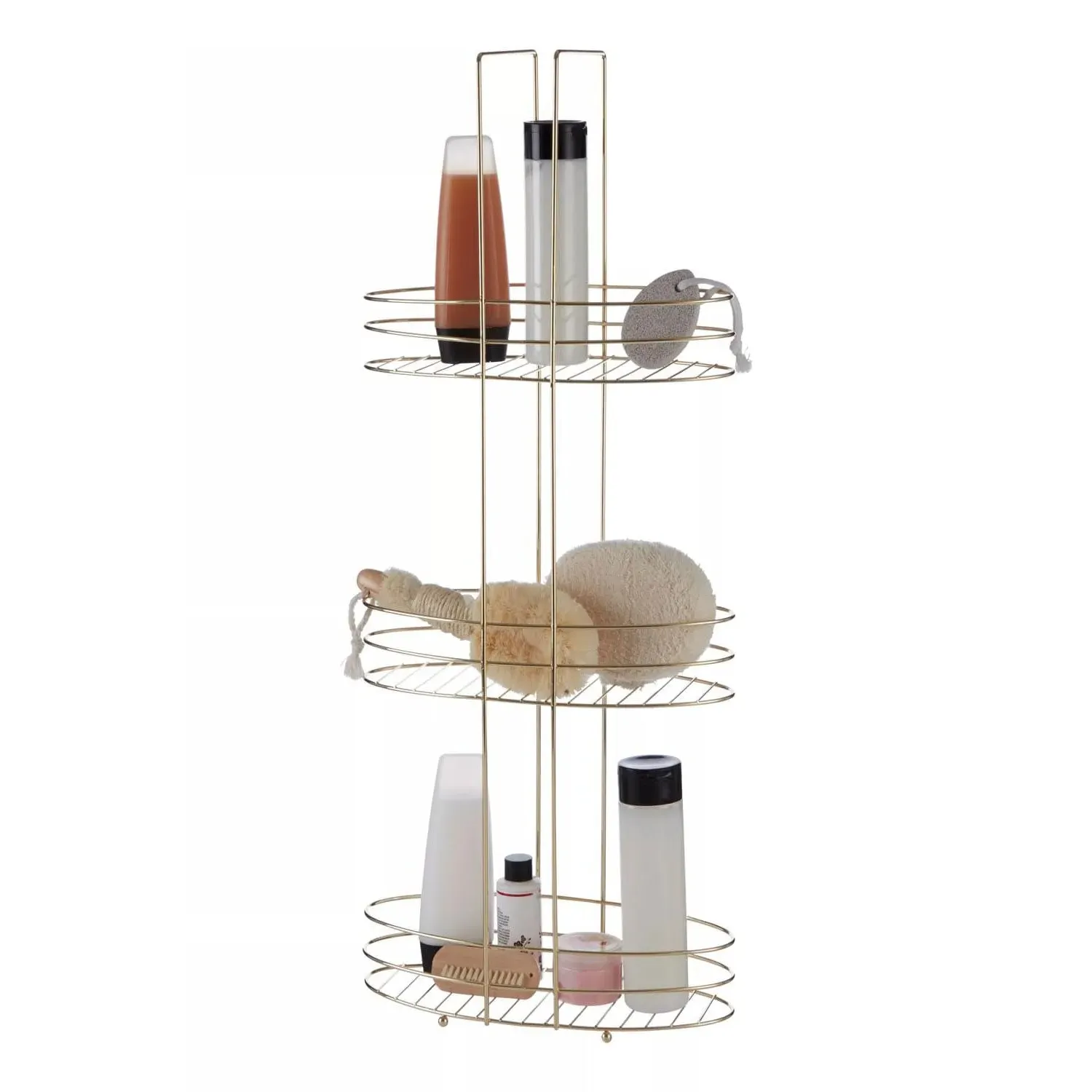 Dara 3-Tier Bathroom Storage Rack - Gold, Chrome product