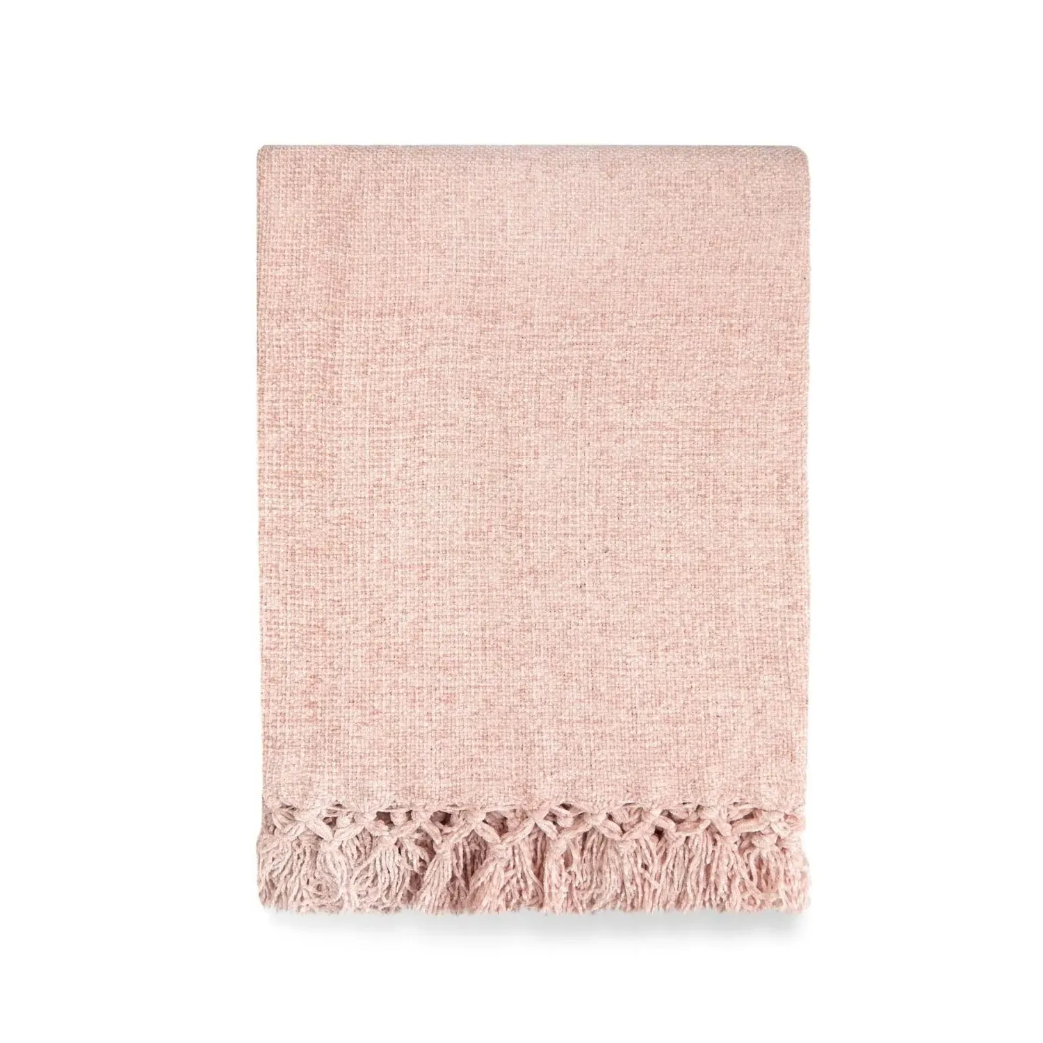 Darcy Chenille Throw - Blush Pink by Julian Charles