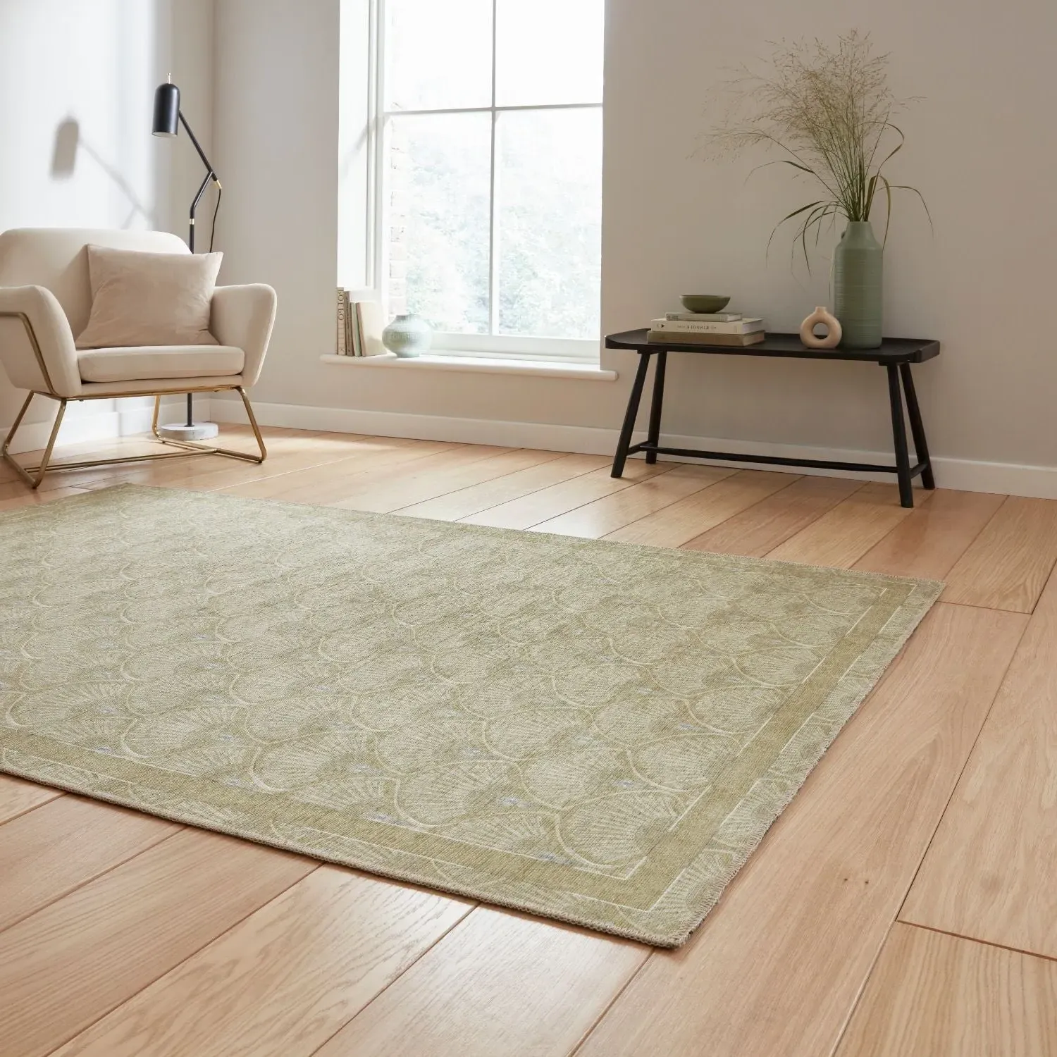 Deco Peacock Rug - Green, Polyester image