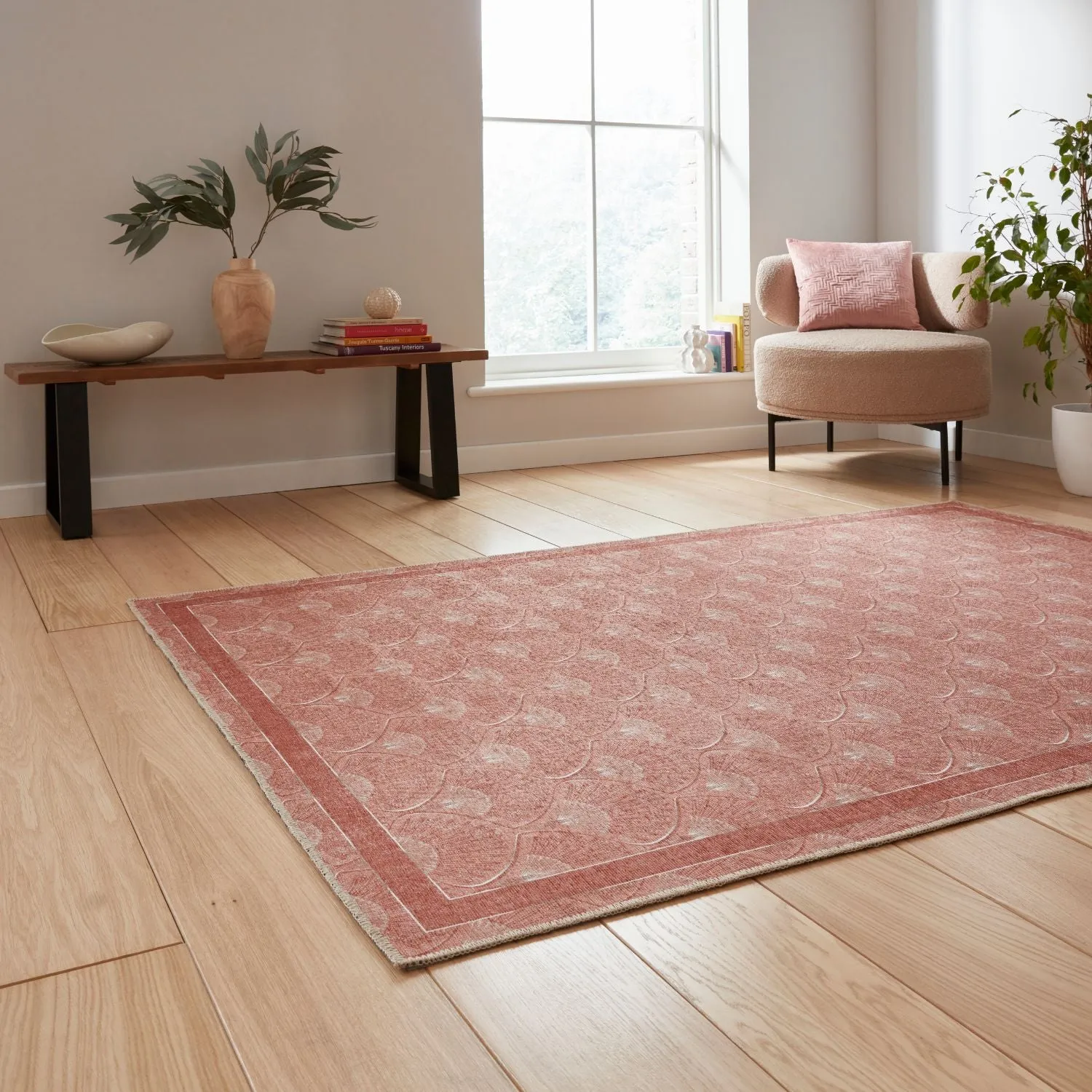 Deco Peacock Rug - Terracotta, Polyester