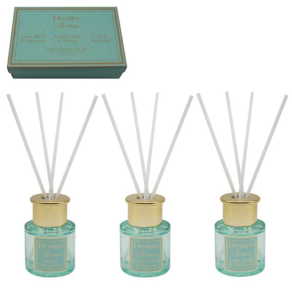 Desire Boutique Reed Diffuser Set of 3 - Teal product