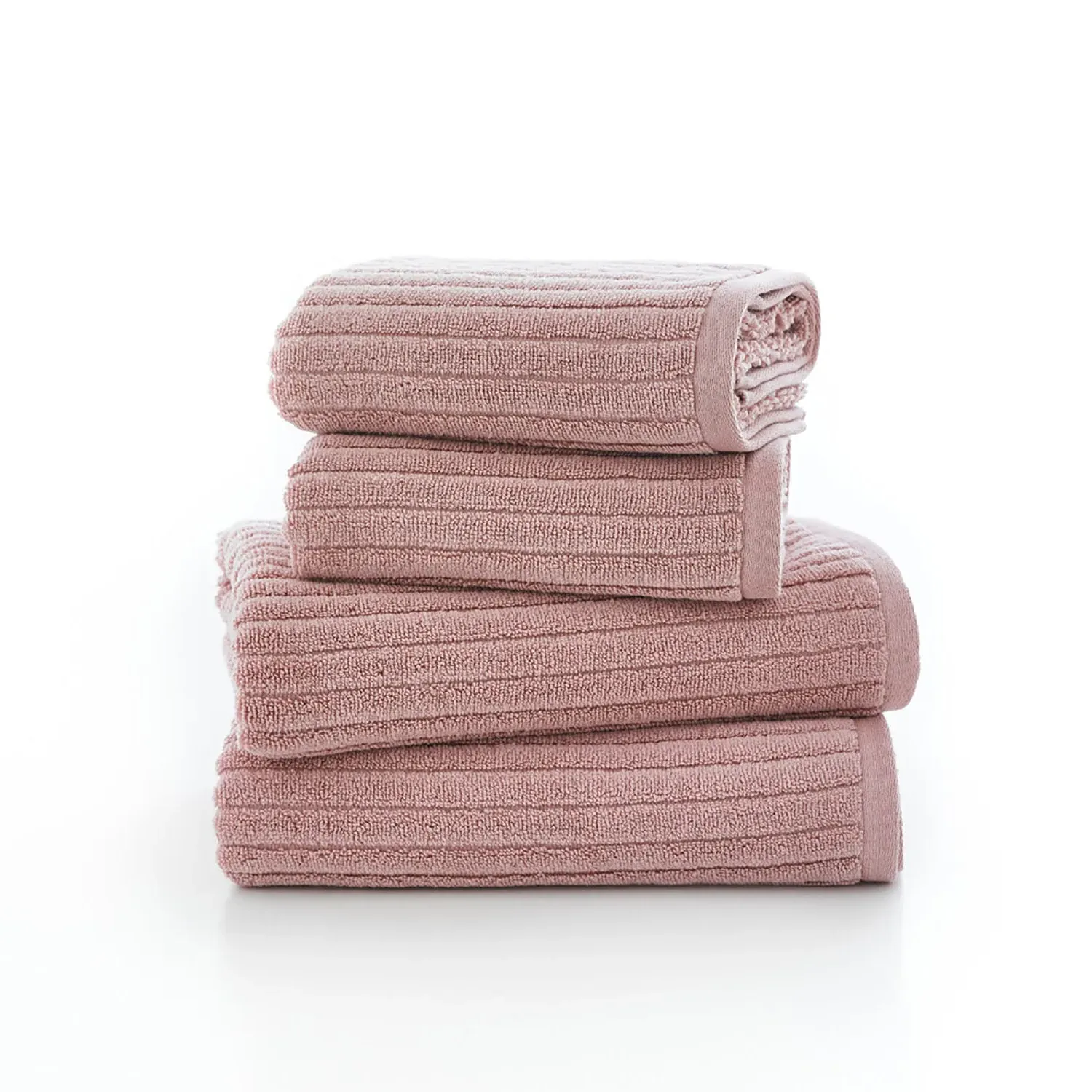 Deyongs Rialto Ribbed Bath Sheet - Pink, Zero-Twist Cotton by Julian Charles, image 2