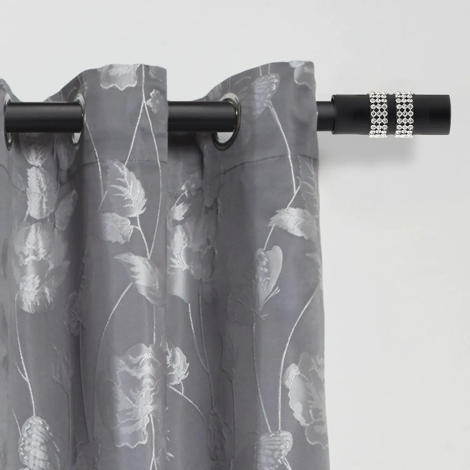 Diamante Extendable Curtain Pole 1.2-2.1m - Matt Black product