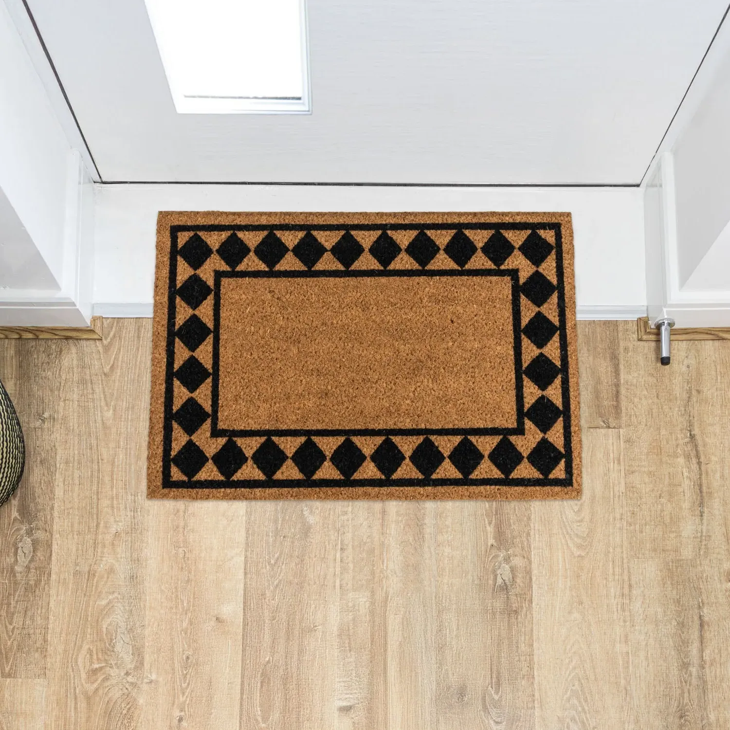 Diamond Border Coir Entrance Doormat - Brown, Natural Coir product