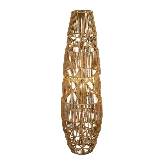 Diamond Pattern Floor Lamp - Natural, Rattan